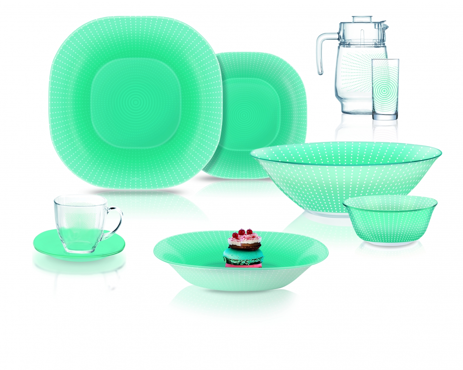 Изображение товара Столовый сервиз Luminarc Carina Pop Art Turquoise 44 предмета для 6 персон