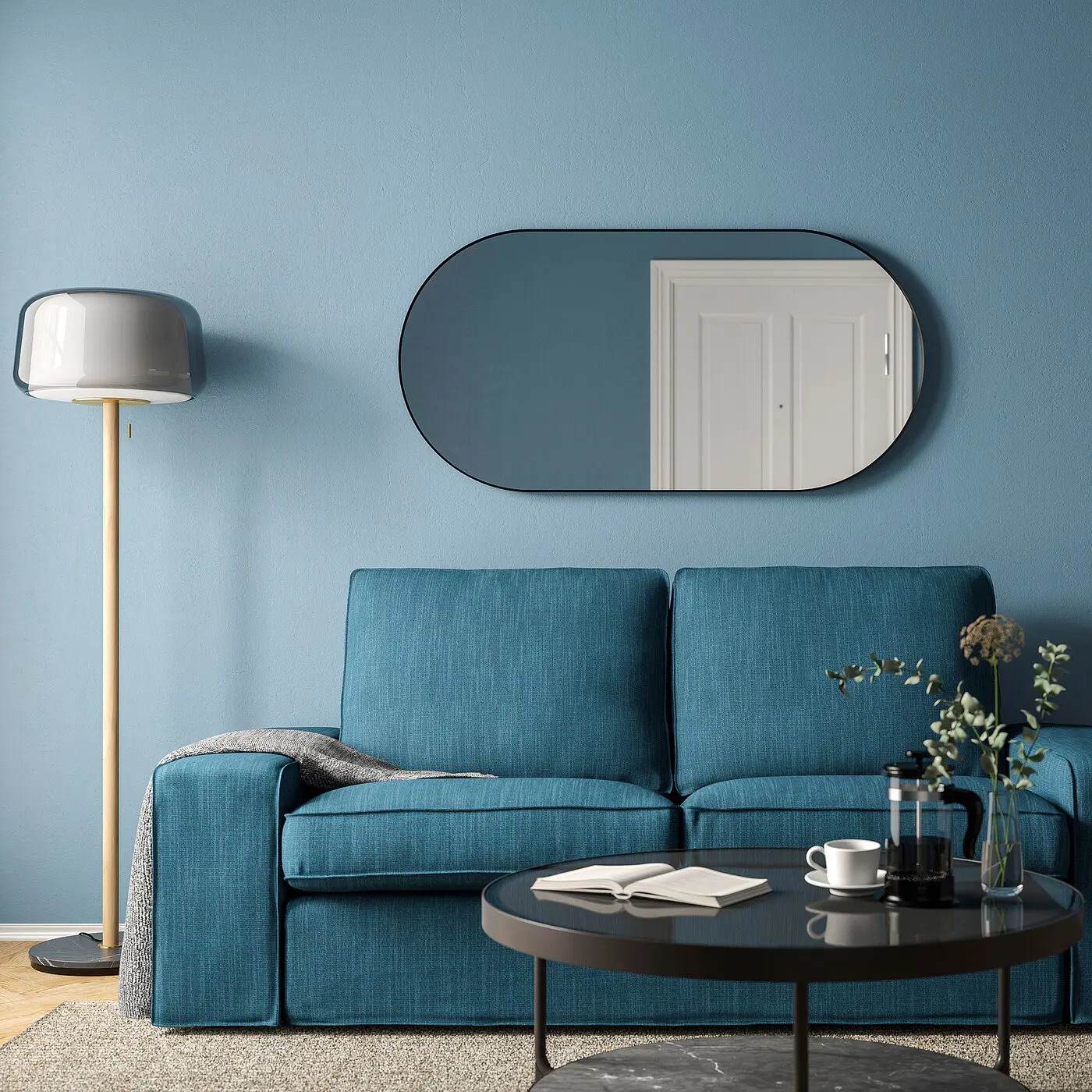 Зеркало декоративное Oblong овал 60x120 см металл цвет черный - 3