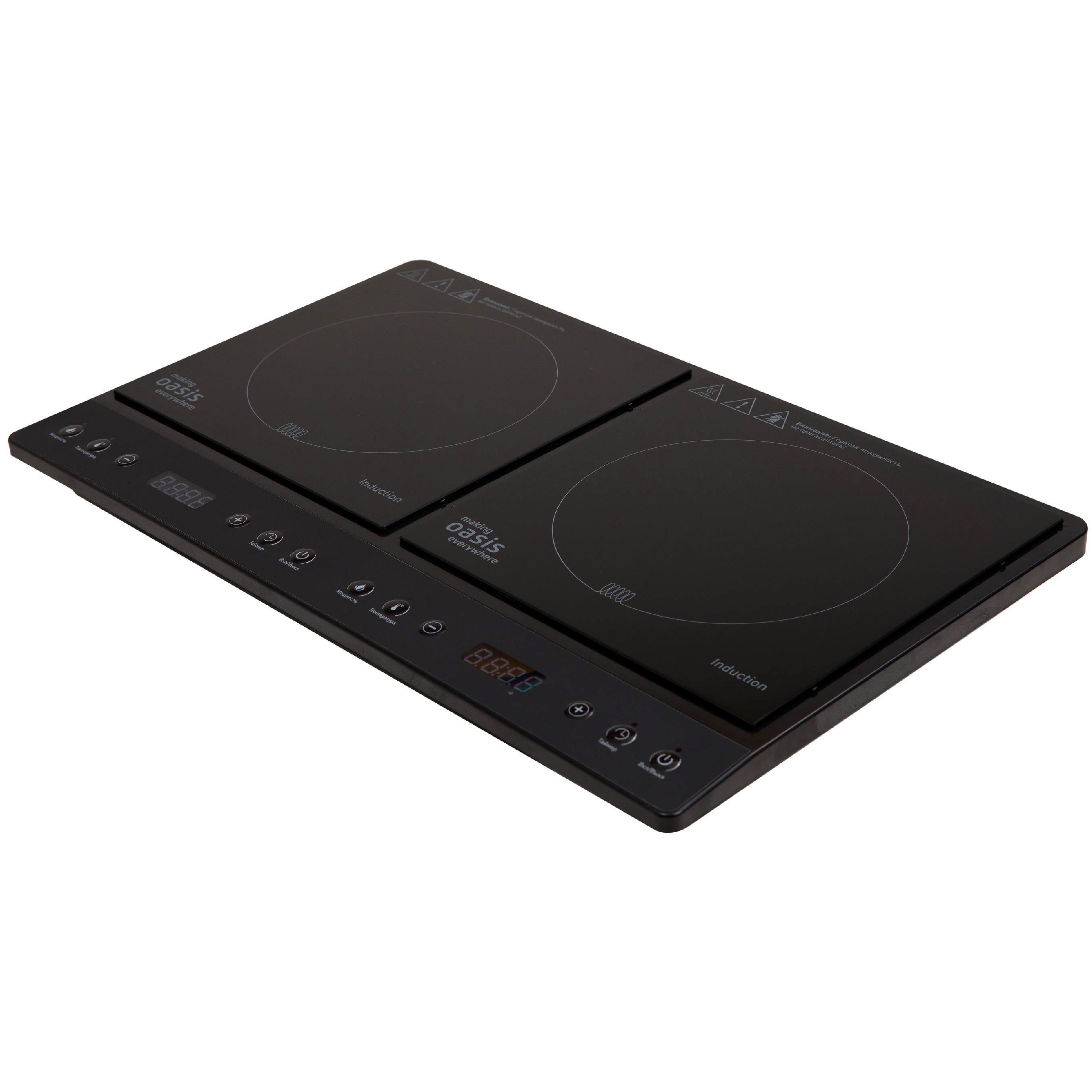 Изображение товара Кухонная индукционная плита Making Oasis everywhere PI-DB3K 58см 2 конфорки черный