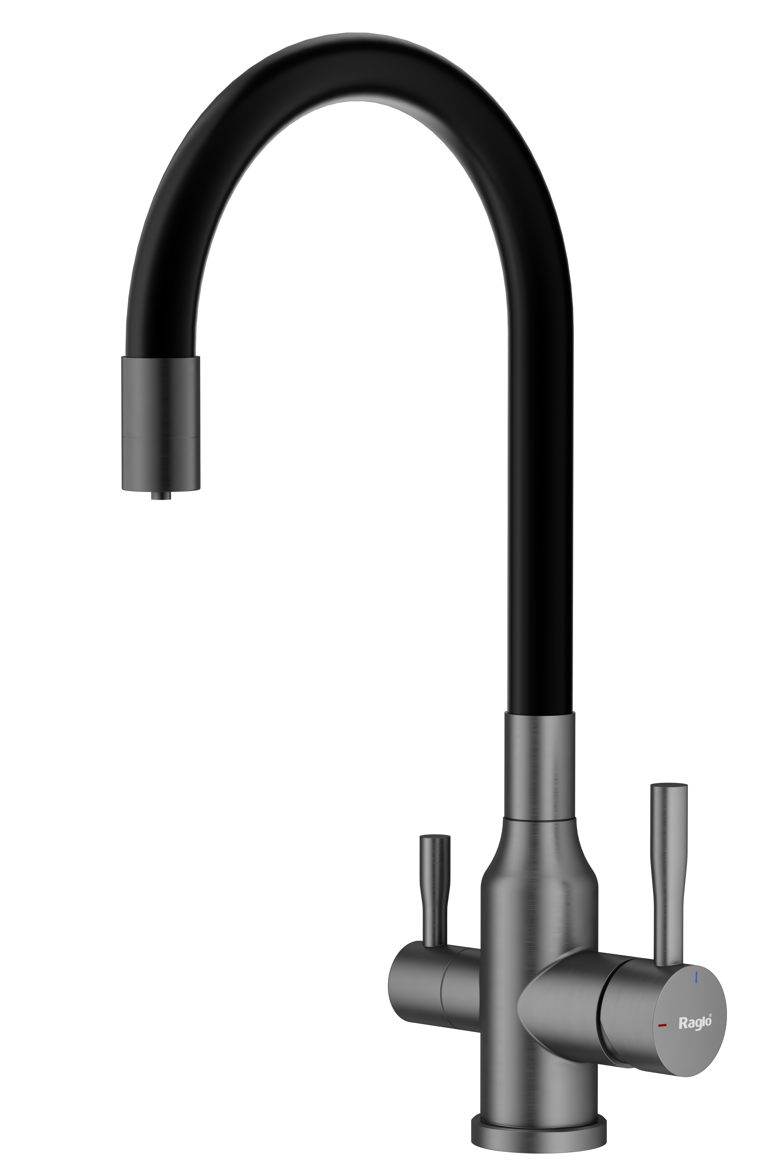 Изображение товара Смеситель для кухни Raglo R81 гибкий излив 30.8 см графит