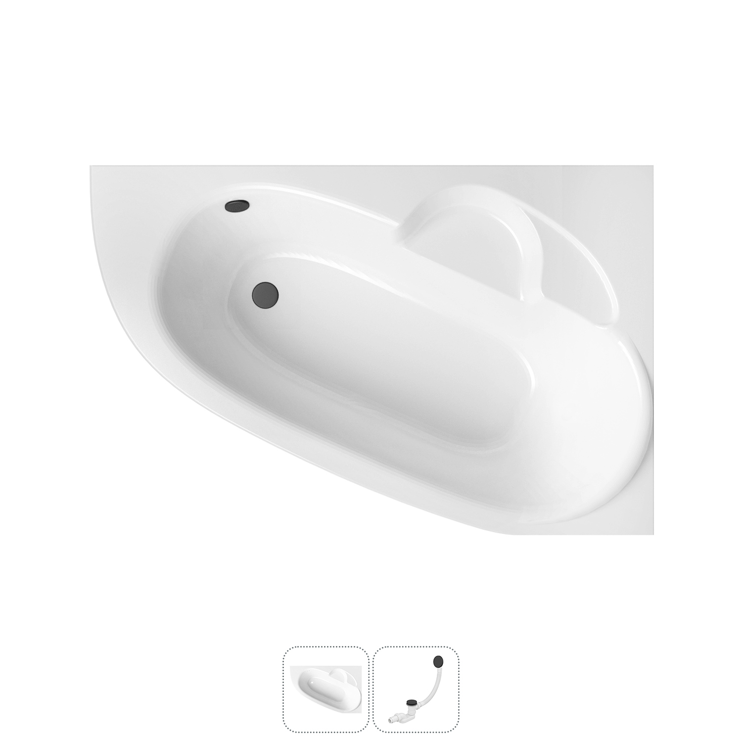 Изображение товара Акриловая ванна Lavinia Boho 150x100 см с правым углом, белая