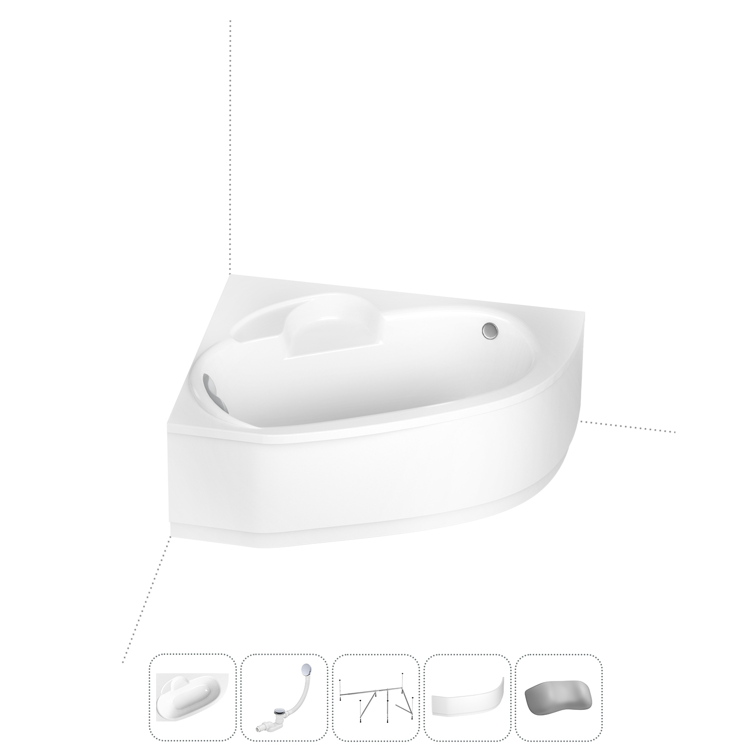 Изображение товара Акриловая ванна Lavinia boho 150x100 см левый разворот Германия