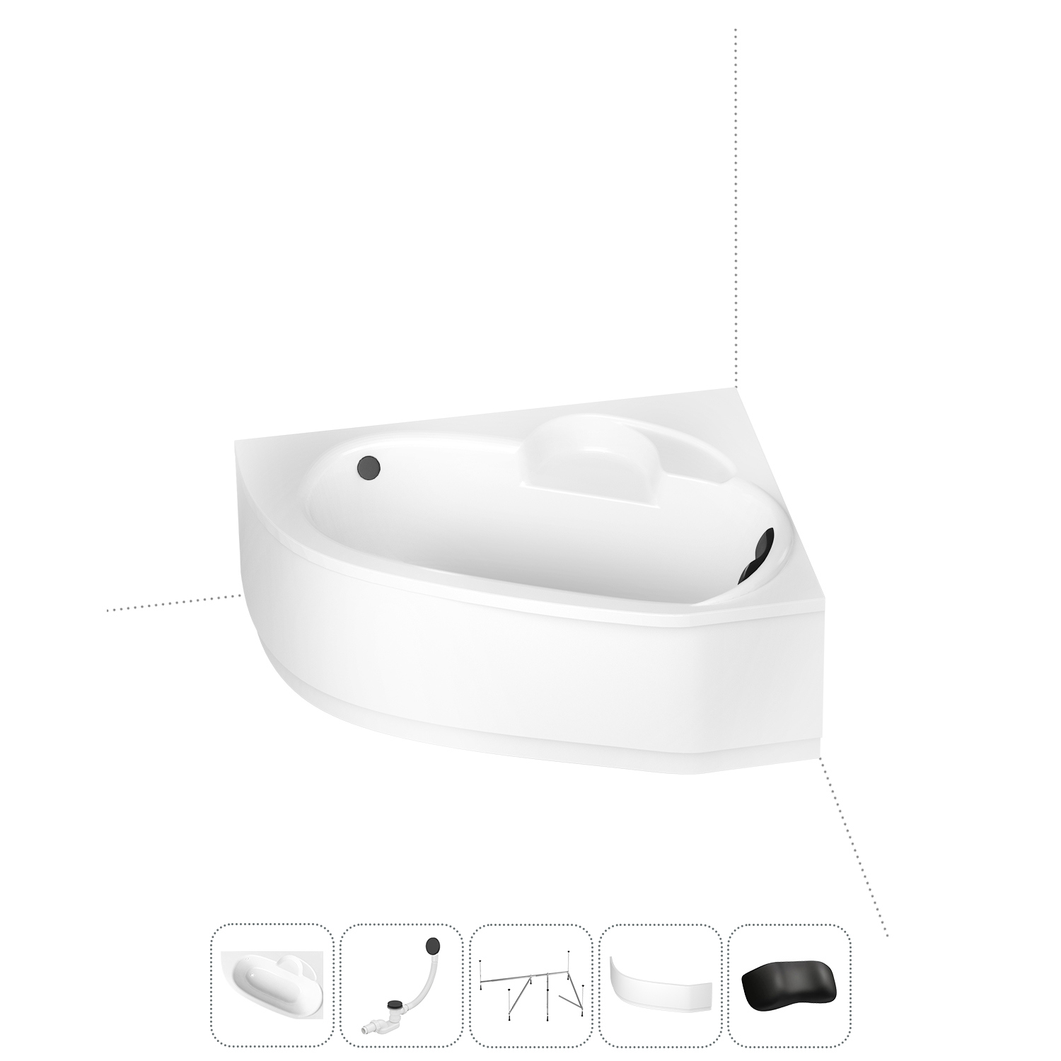 Изображение товара Акриловая ванна Lavinia boho 150x100 см правая с рамкой и сливом