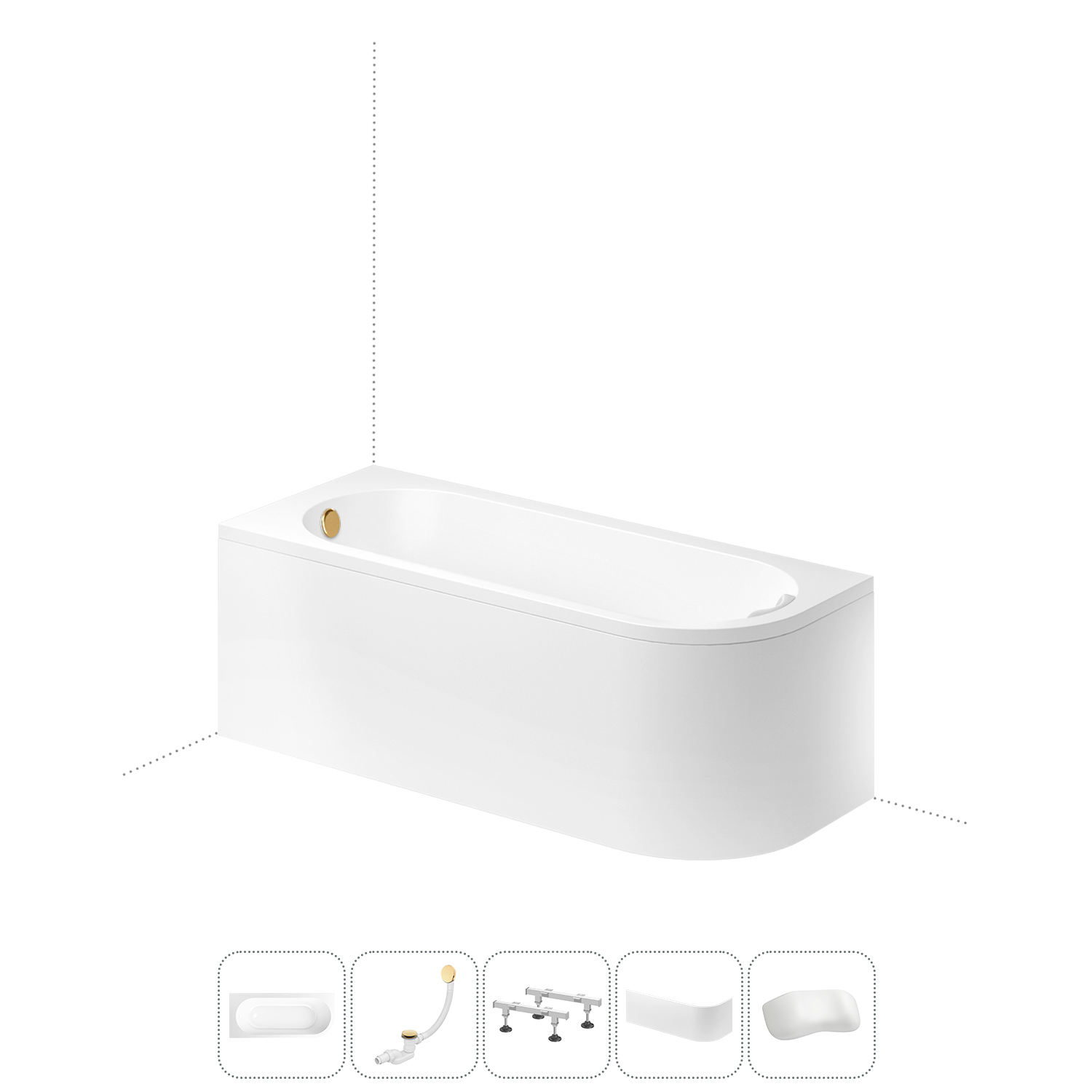 Изображение товара Акриловая ванна Lavinia Boho 170x72.5 см левая с системой слив-перелив Германия