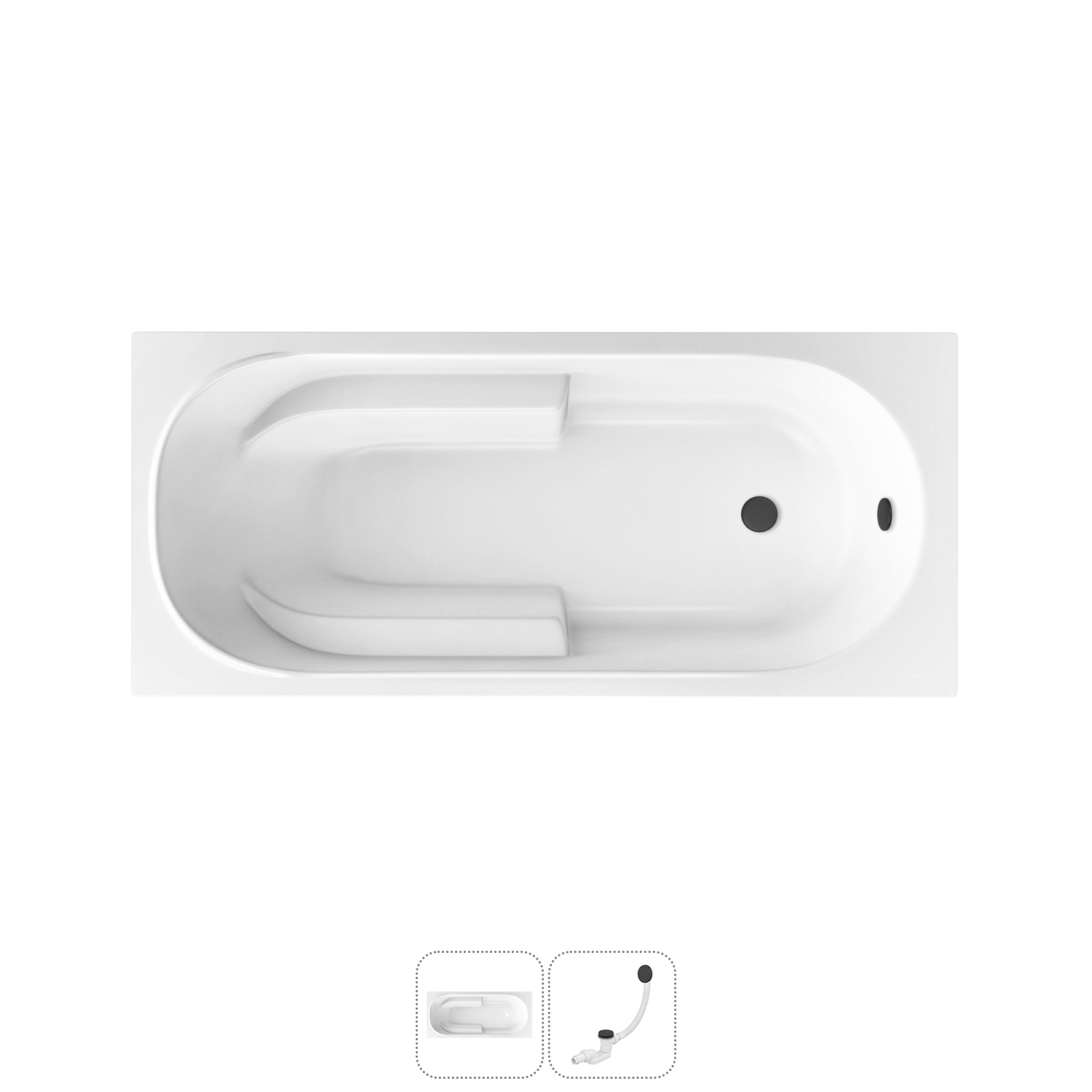 Изображение товара Акриловая ванна Lavinia Boho Bristol 160x75 см с автоматическим сливом