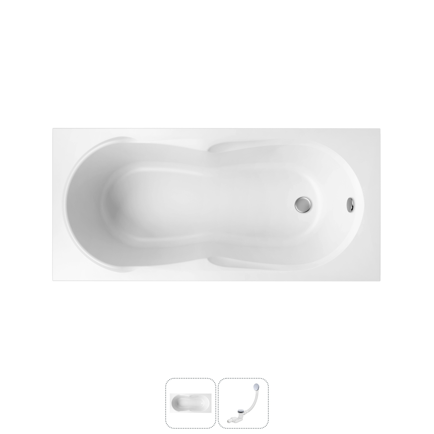 Изображение товара Прямоугольная ванна LAVINIA BOHO Easter Pro 150x70 см акрил белая Германия