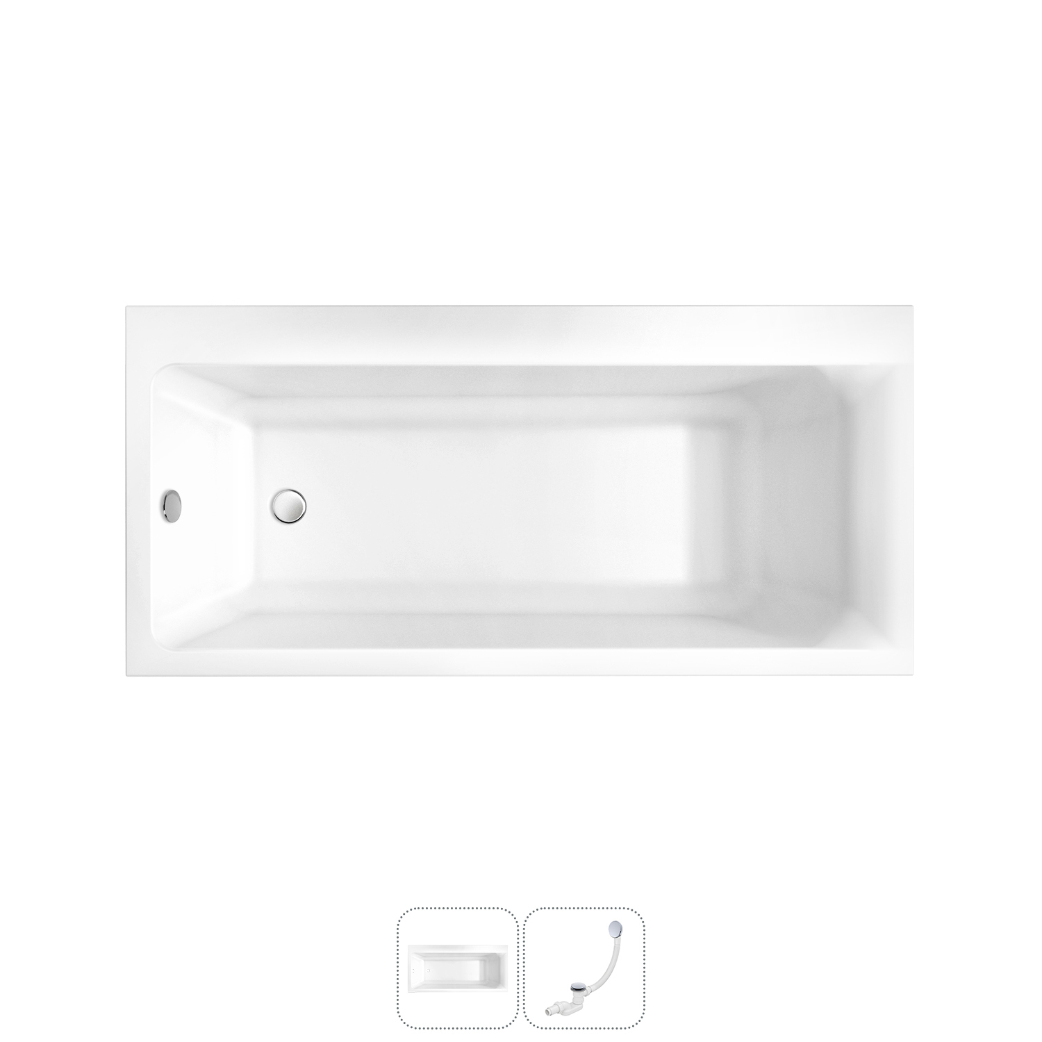 Изображение товара Акриловая прямоугольная ванна LAVINIA BOHO 160x80 см Германия