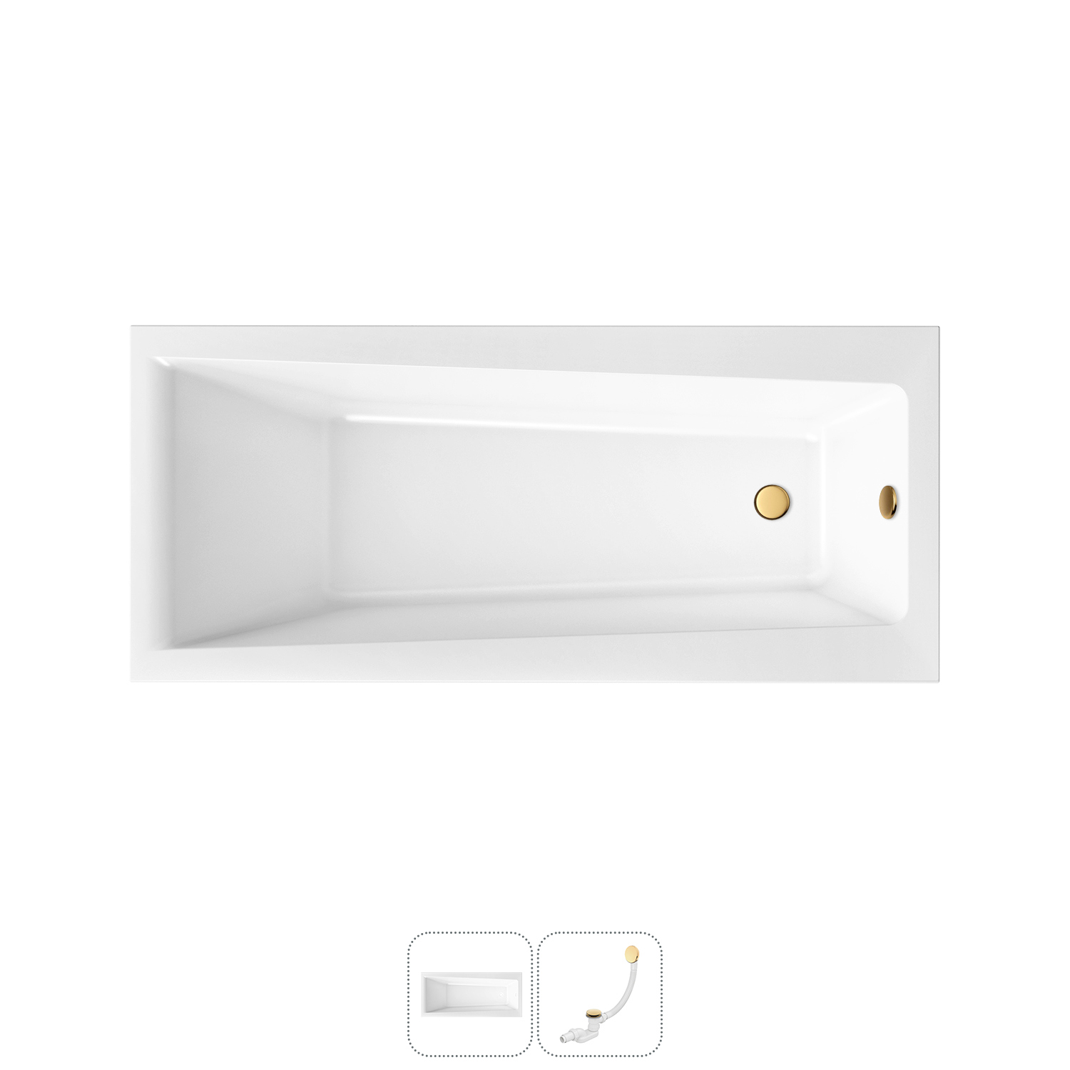 Изображение товара Прямоугольная акриловая ванна LAVINIA BOHO 170x75 см с сифоном и сливом