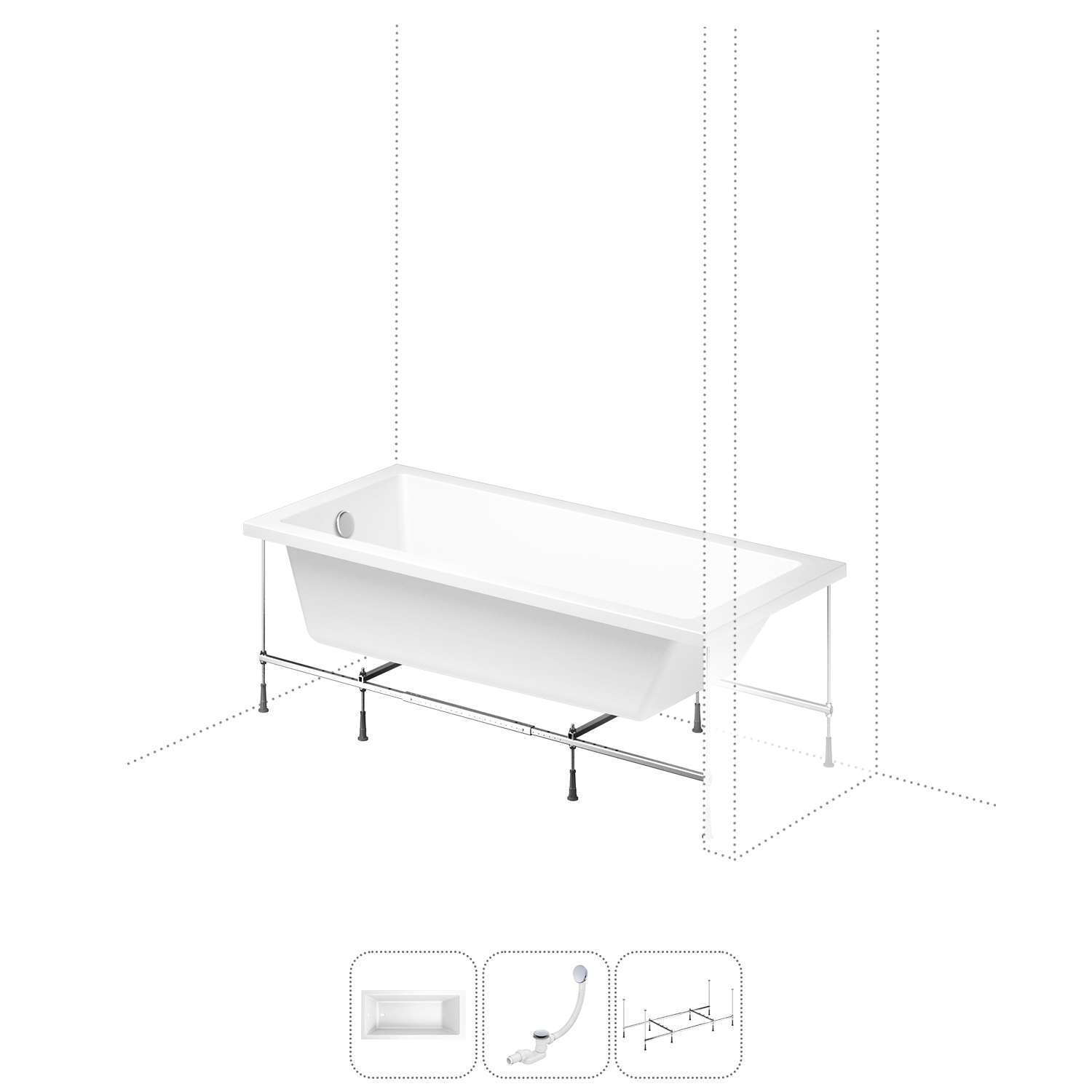 Изображение товара Прямоугольная акриловая ванна LAVINIA BOHO 170x80 см с левым разворотом Германия Изображение товара Прямоугольная акриловая ванна LAVINIA BOHO 170x80 см с левым разворотом Германия