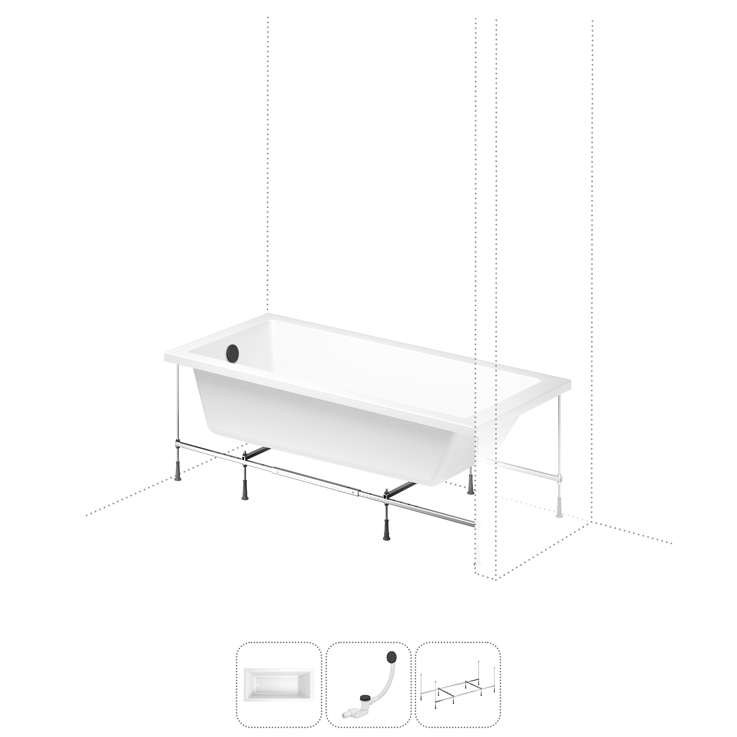 Изображение товара Прямоугольная ванна LAVINIA BOHO 160x80см акрил Германия