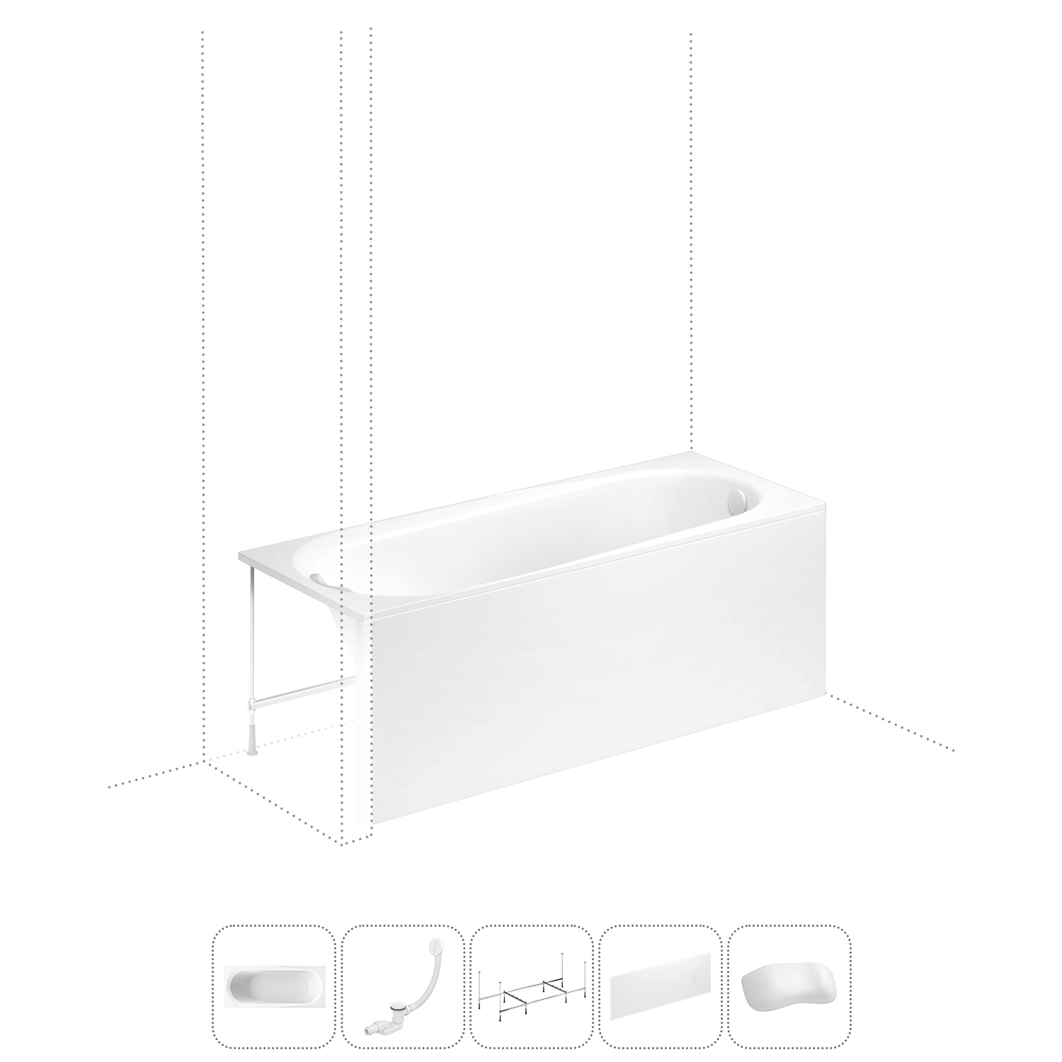 Изображение товара Прямоугольная ванна Lavinia Boho 170x70 см из литьевого акрила