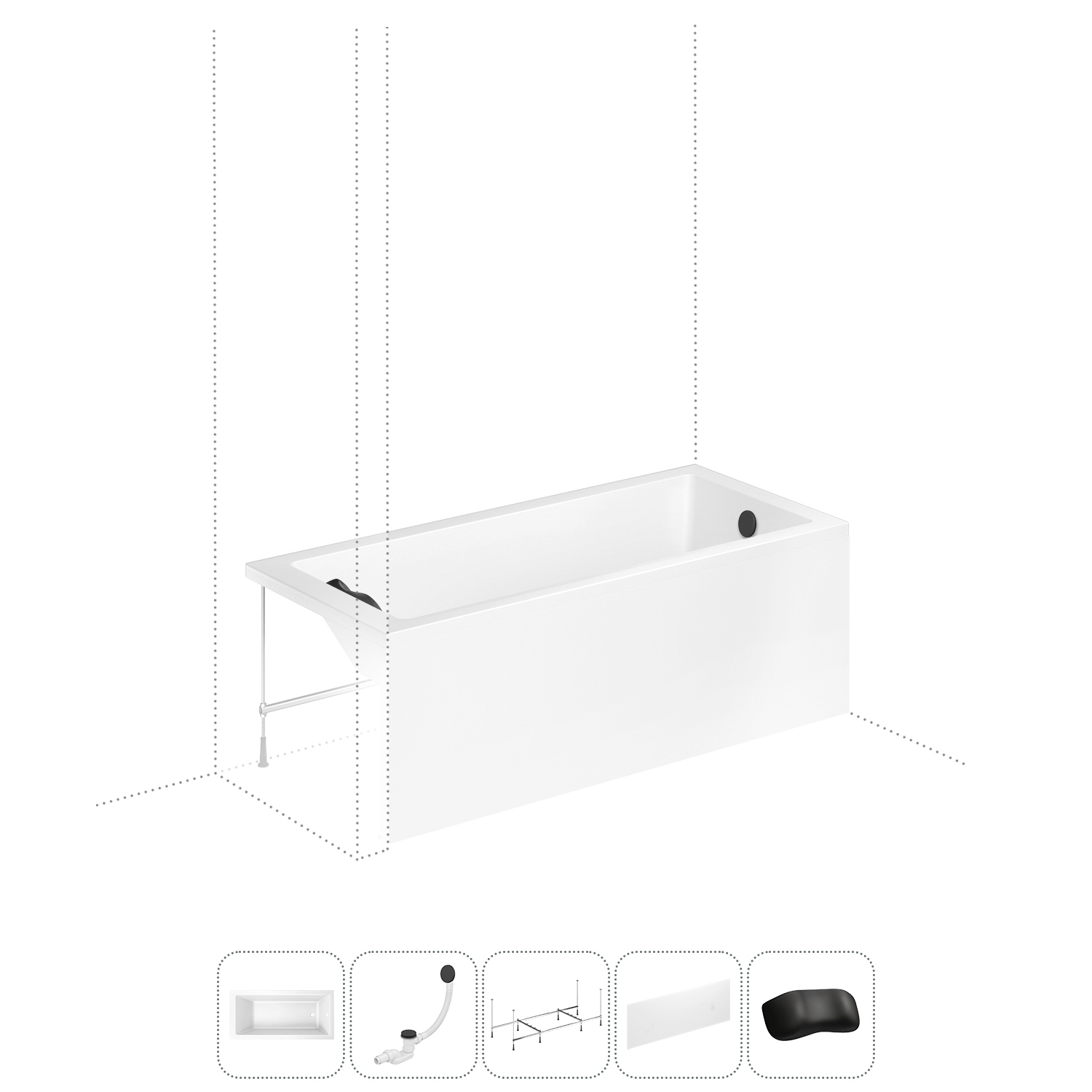 Изображение товара Прямоугольная ванна LAVINIA BOHO Catani 170x80 см из акрила