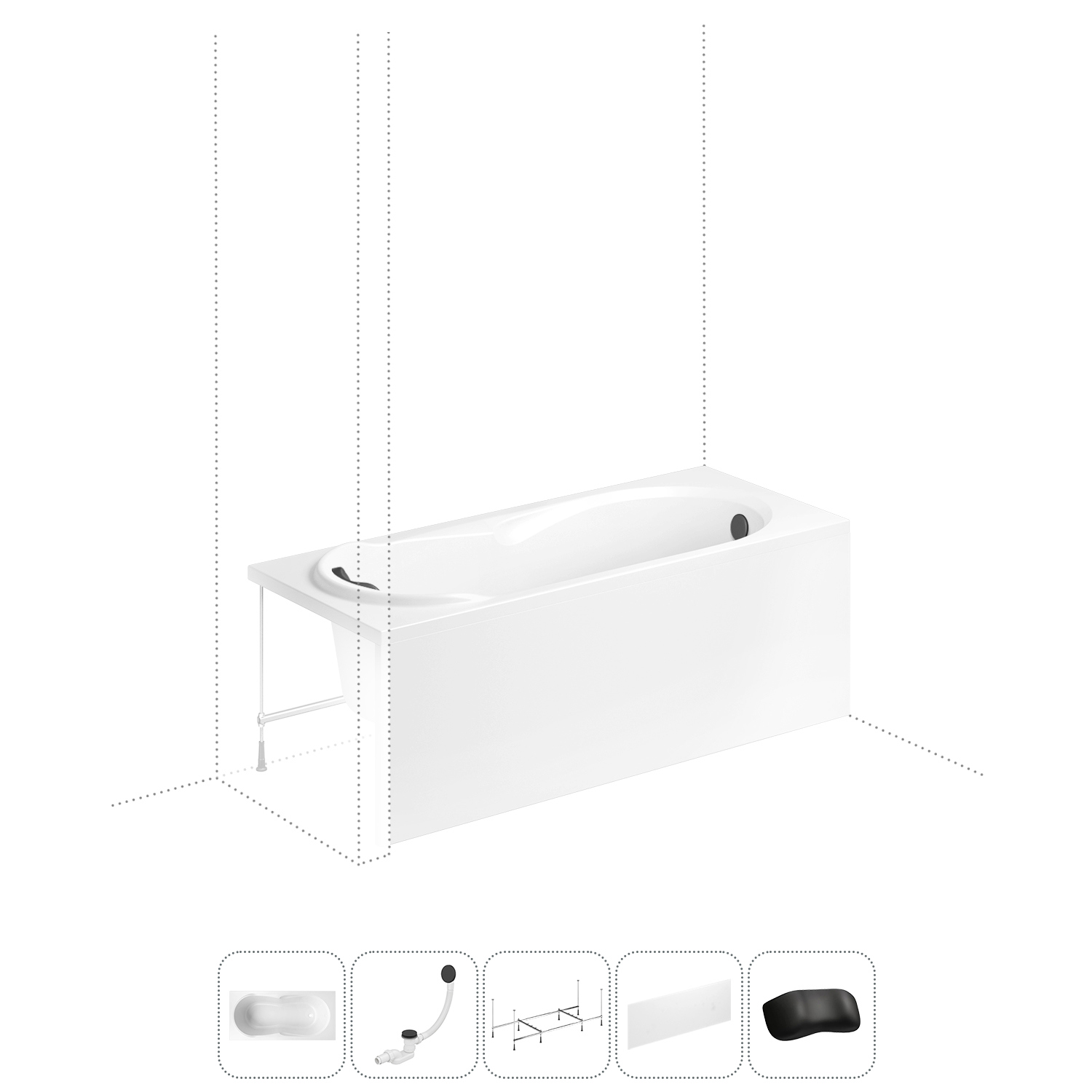 Изображение товара Прямоугольная ванна LAVINIA BOHO Easter Pro 170х75 см с акриловой поверхностью