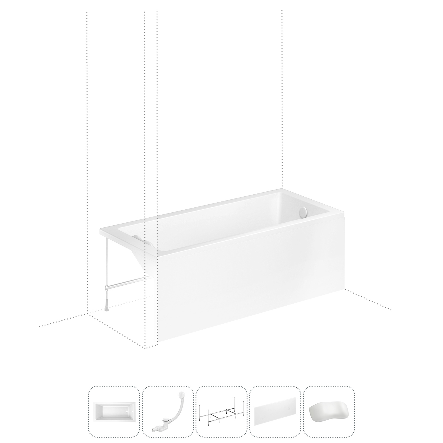 Изображение товара Прямоугольная ванна LAVINIA BOHO Catani 160x80 см акрил