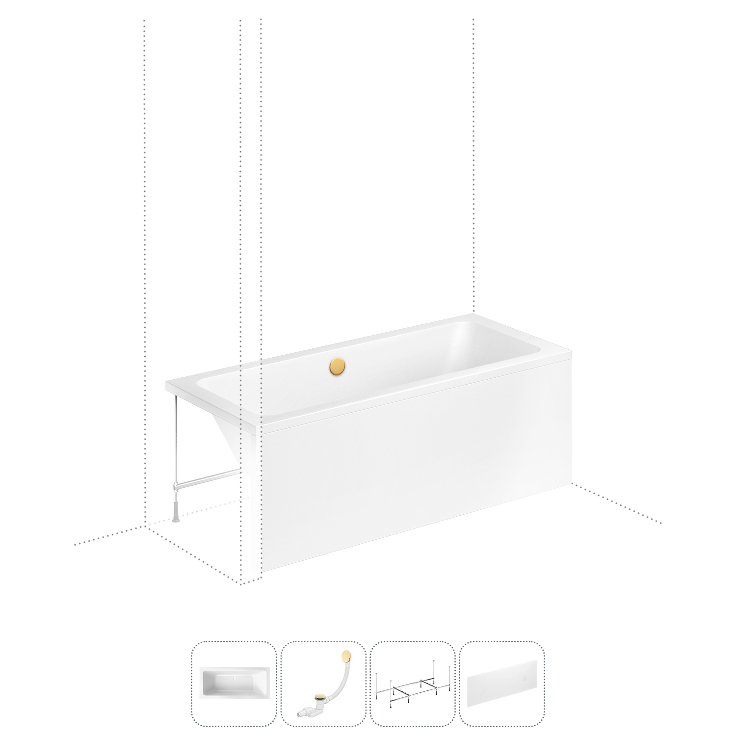 Изображение товара Прямоугольная ванна LAVINIA BOHO 180x80 см из акрила