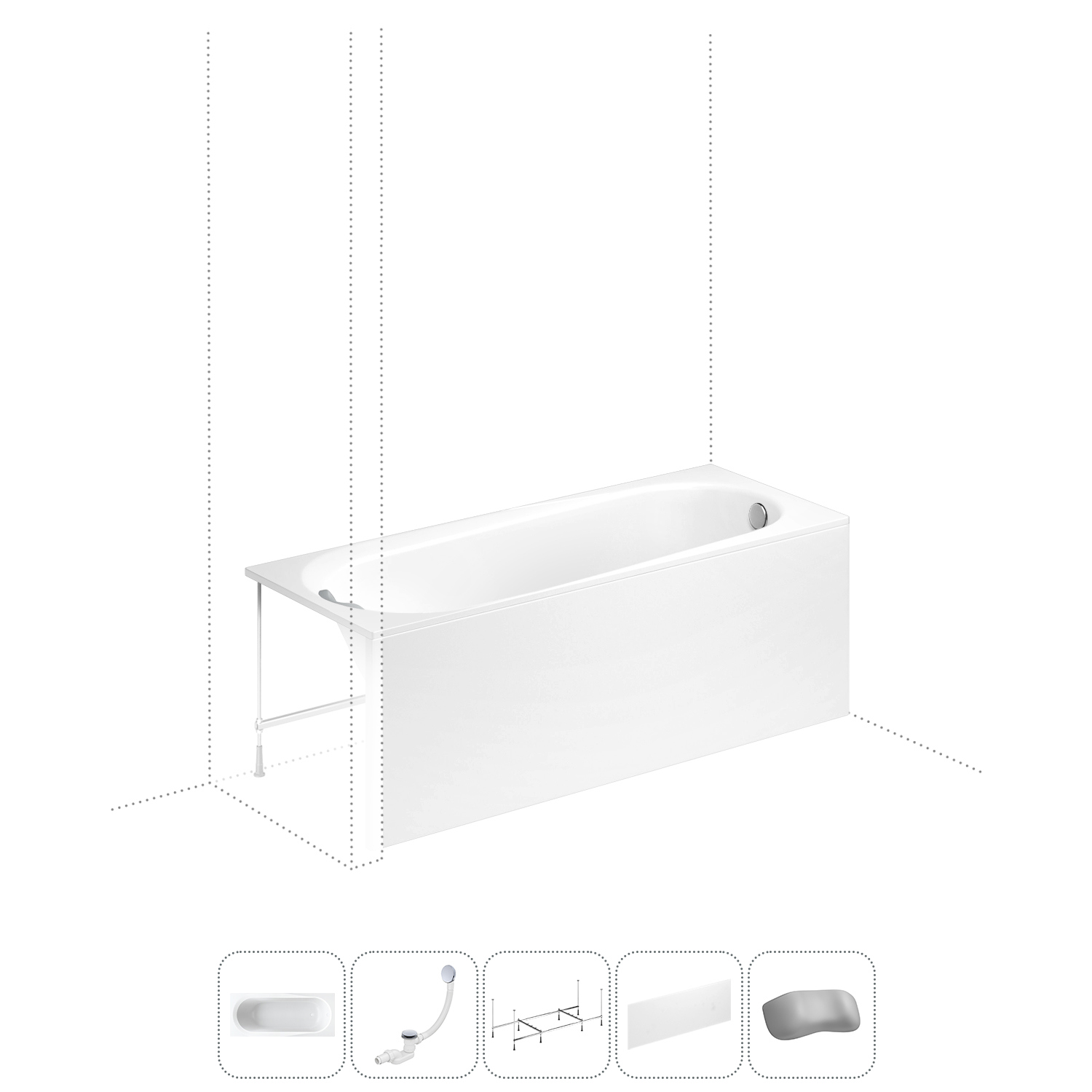 Изображение товара Прямоугольная ванна LAVINIA BOHO Biore 150x70 см акрил