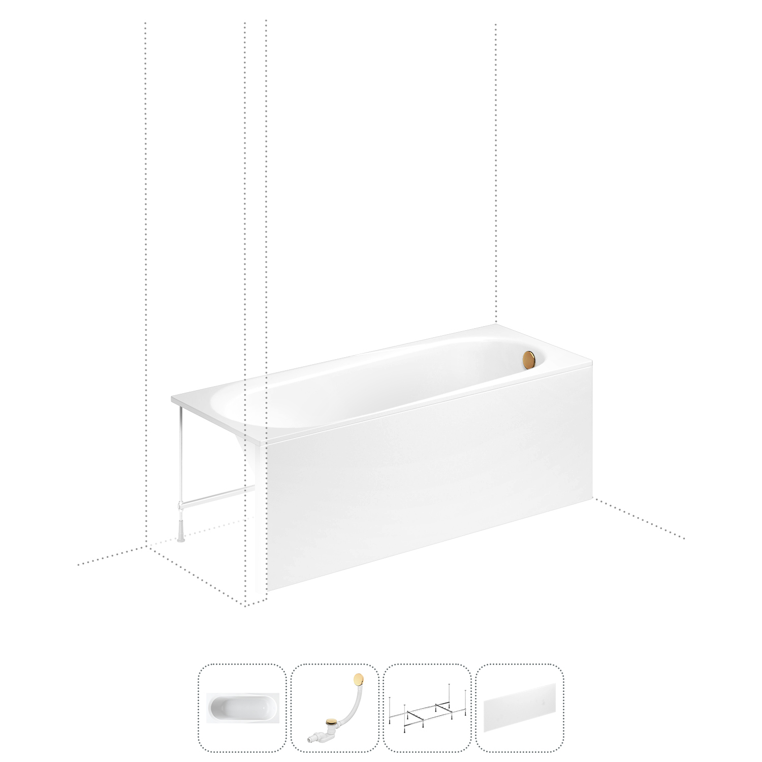 Изображение товара Прямоугольная ванна из акрила LAVINIA BOHO 150x70 см белая