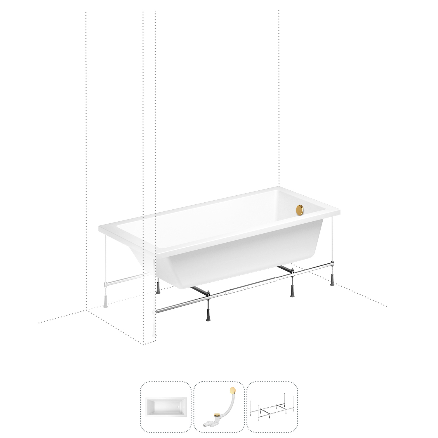 Изображение товара Прямоугольная ванна LAVINIA BOHO 170x80 см акрил с правым разворотом