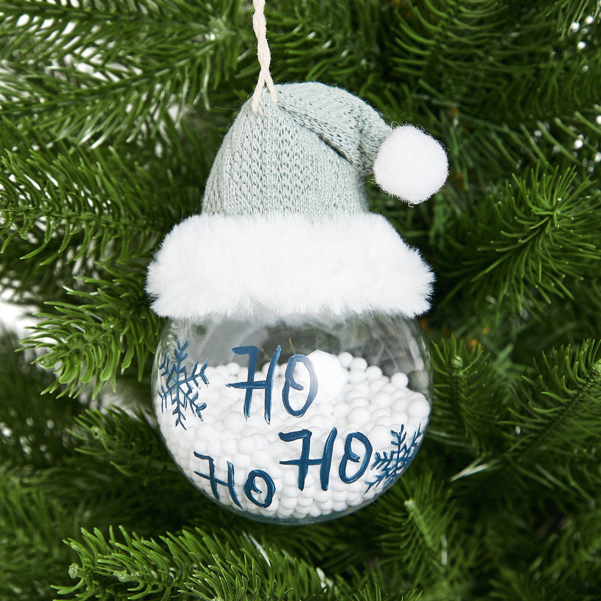 Изображение товара Елочный шар со шляпкой Christmas цвет синий диаметр 8 см украшение для елки