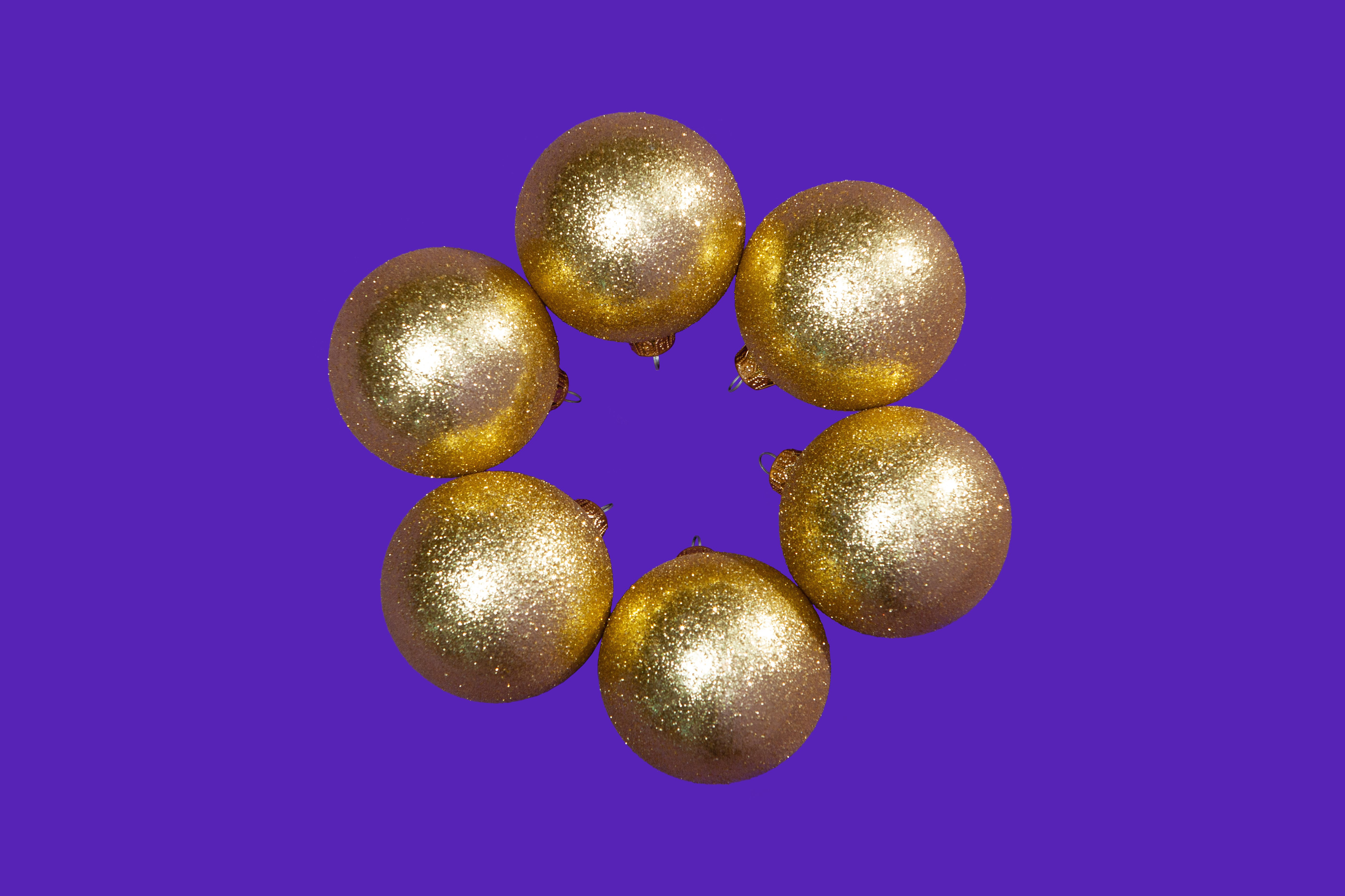 Изображение товара Набор елочных шаров Crystal trees HP-SS-75-зол 7.5 см пластик жёлтый золотой 6 шт