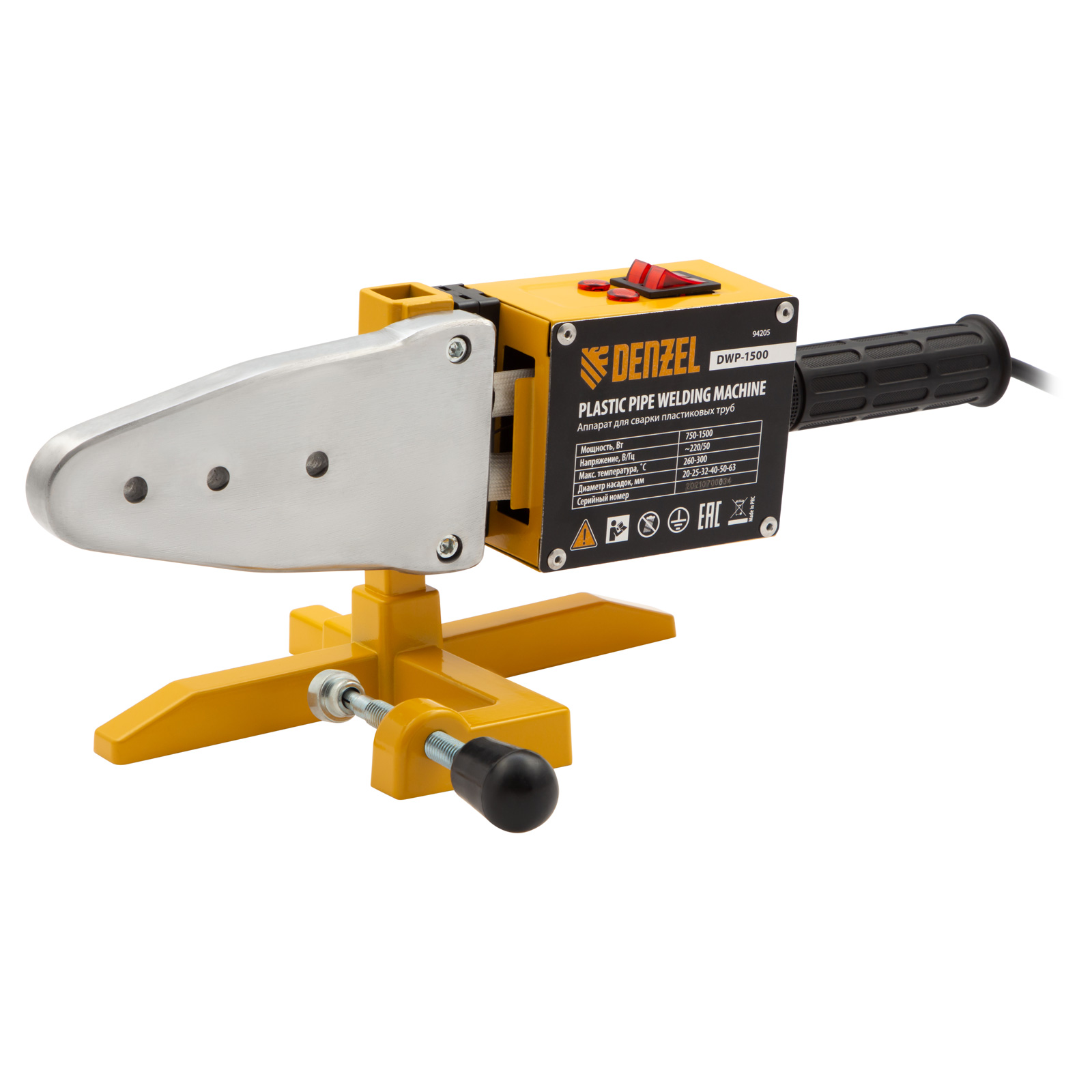 Аппарат для сварки пластиковых труб Denzel 1500 Вт