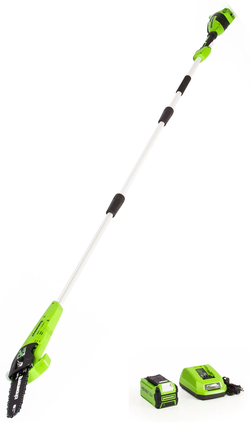 Изображение товара Аккумуляторный высоторез Greenworks 1401107 40 В телескопический 203 см