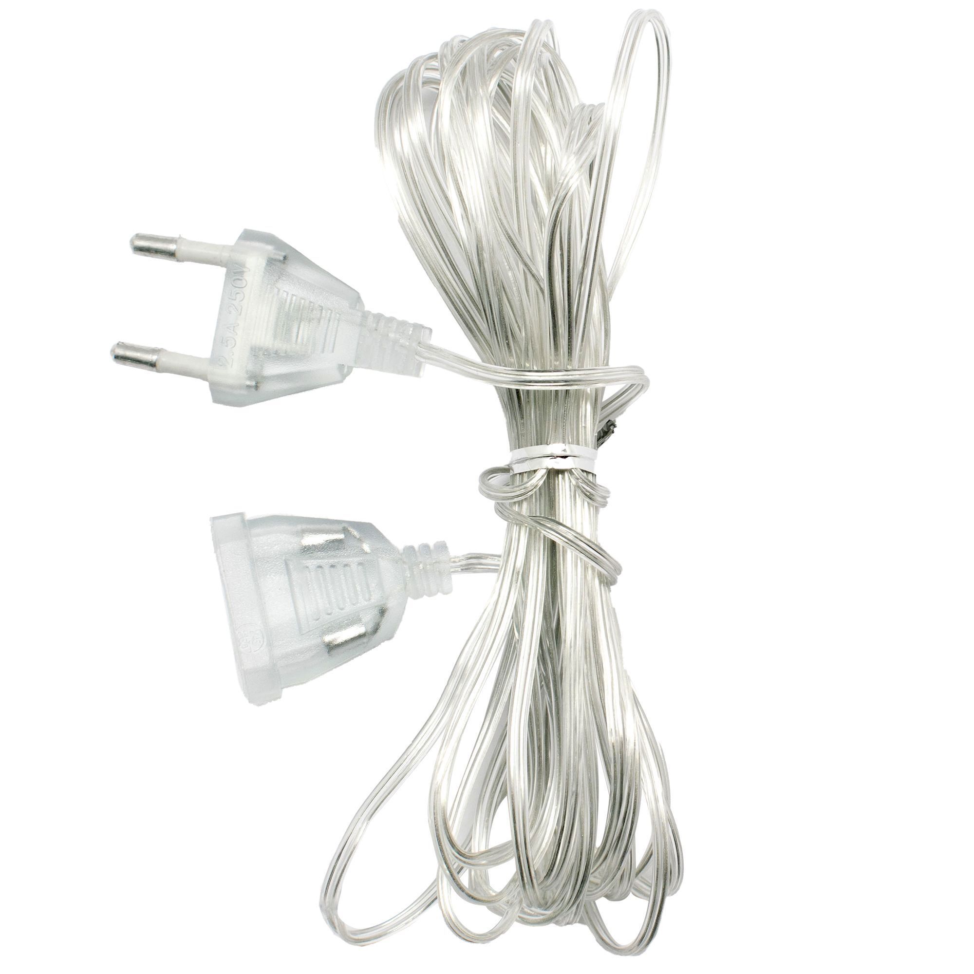 Изображение товара Удлинитель бытовой Oxion 1 розетка без заземления 2x0.1 мм 5 м цвет прозрачный, 2 шт.