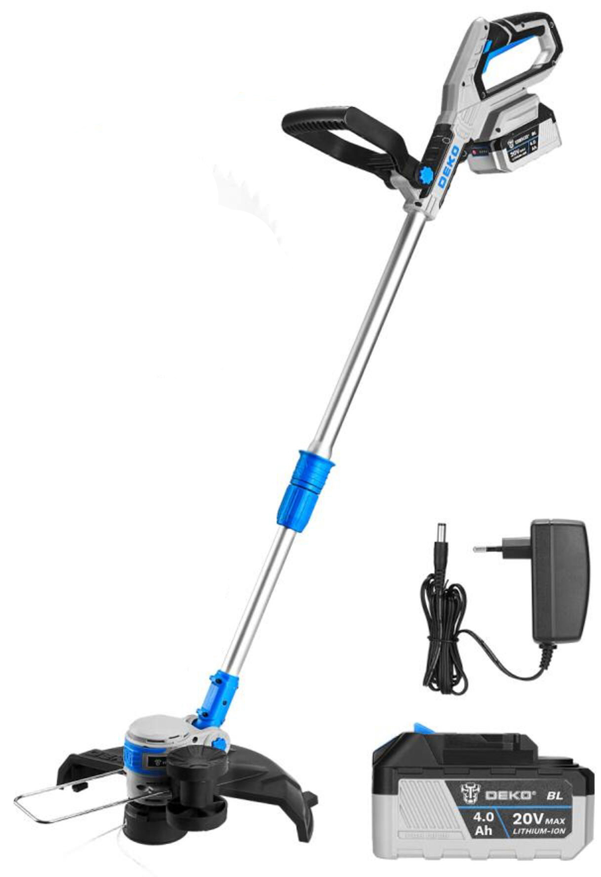 Изображение товара Деком аккумуляторный триммер DKTR20, 20 В, 2 аккумулятора