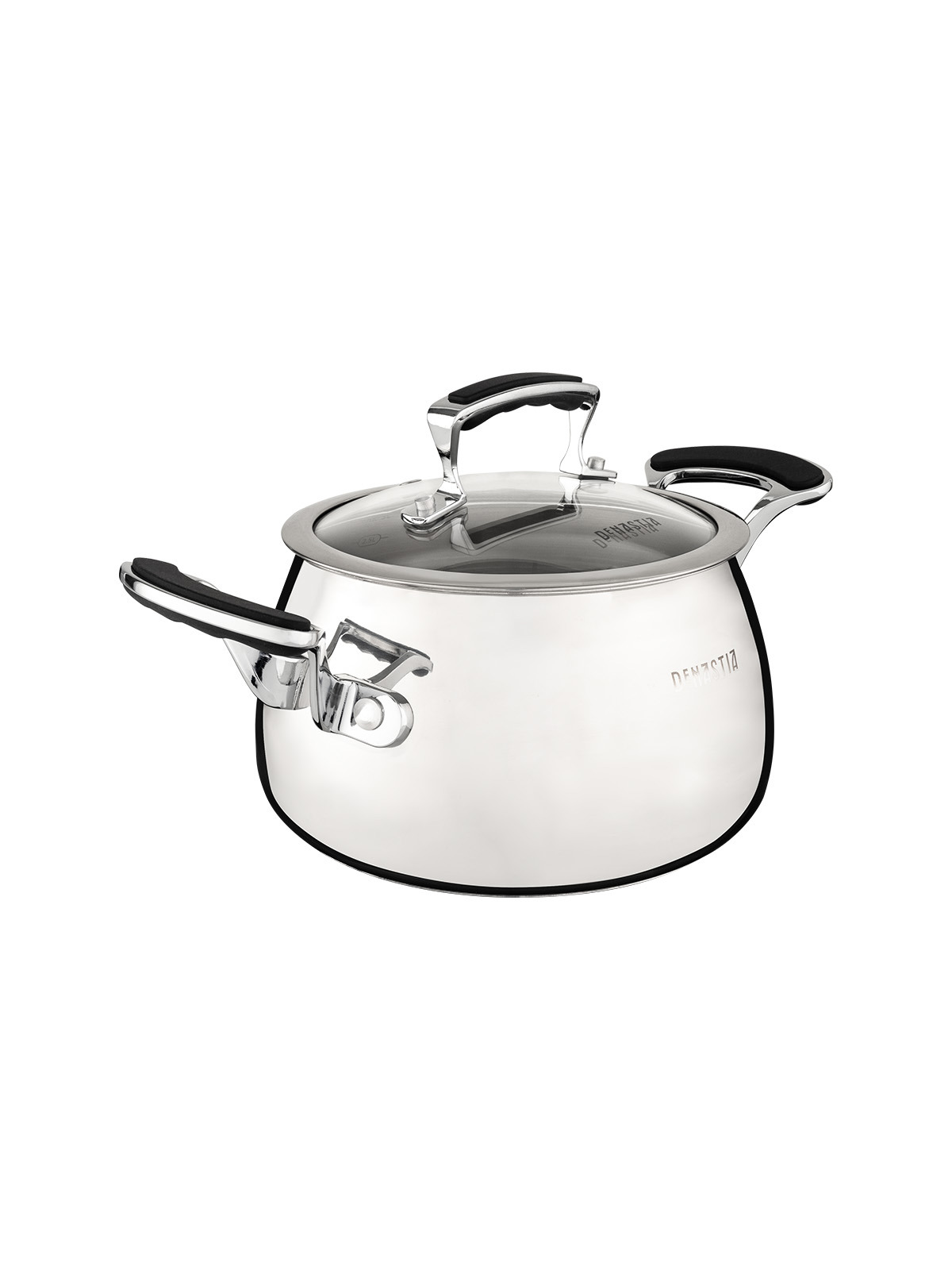 Изображение товара Кастрюля 3л с крышкой из нержавеющей стали DENASTIA NEW ERA