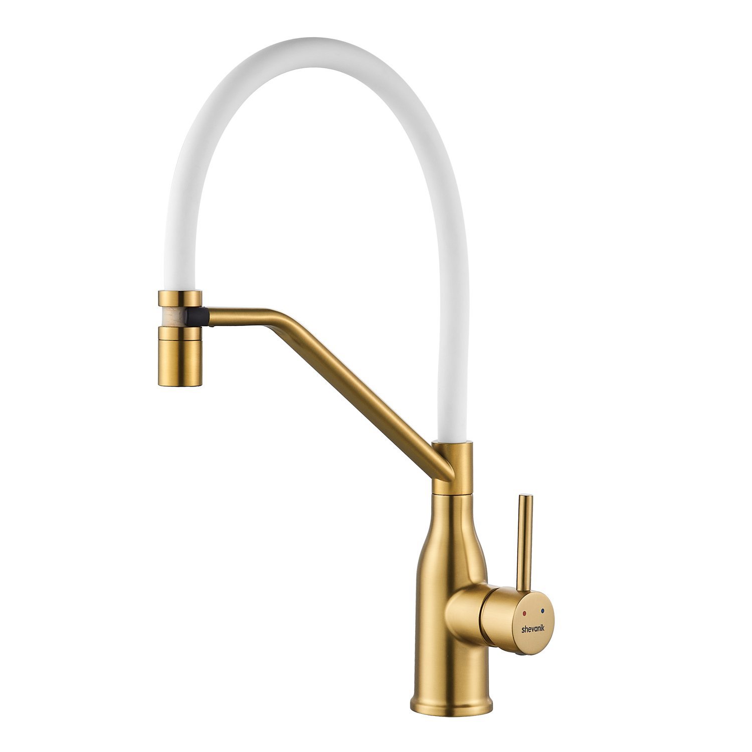Изображение товара Смеситель для кухни Shevanik S343G-1 гибкий излив 21.5 см цвет матовое золото