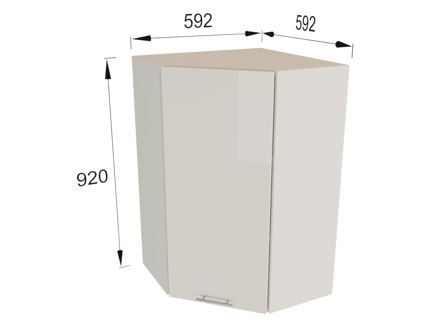 Изображение товара Навесной шкаф Валерия 59.2x92x59.2 см белый ЛДСП Сурская Мебель