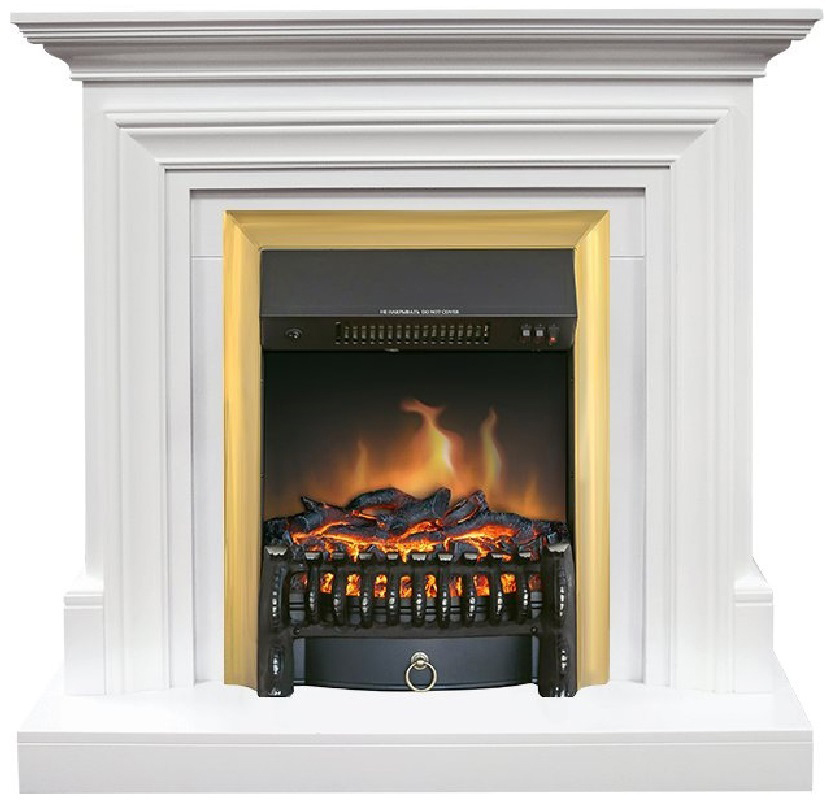 Изображение товара Электрический каминокомплект Royal Flame Bradford STD Fobos FX Brass 1.5 кВт белый