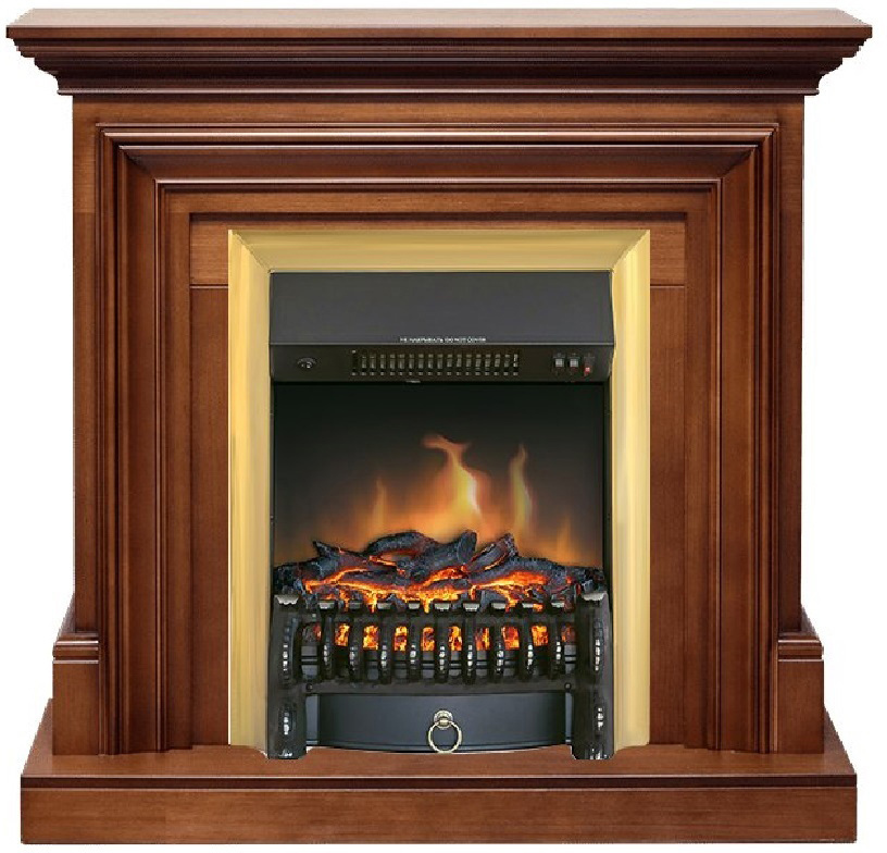 Изображение товара Каминокомплект Royal Flame Bradford STD Fobos FX Brass 1.5 кВт цвет орех