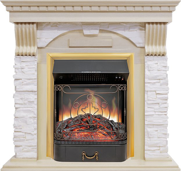 Изображение товара Электрический каминокомплект Royal Flame Dublin STD Majestic FX Brass 1.5 кВт стильный дизайн