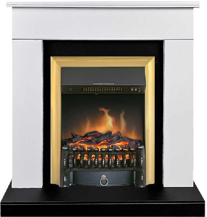 Изображение товара Каминокомплект Royal Flame Bergen STD SFT Fobos FX Brass 1.5 кВт бело-черный