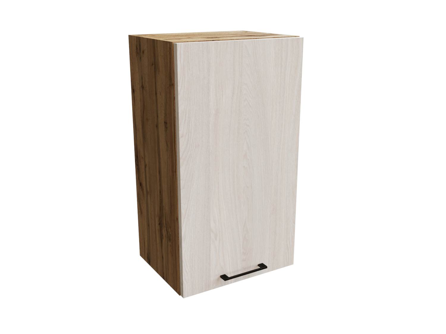 Изображение товара Навесной шкаф 40x71.60x31.80 см фасад белый дуб ЛДСП каркас дуб вотан ЛДСП Сурская Мебель