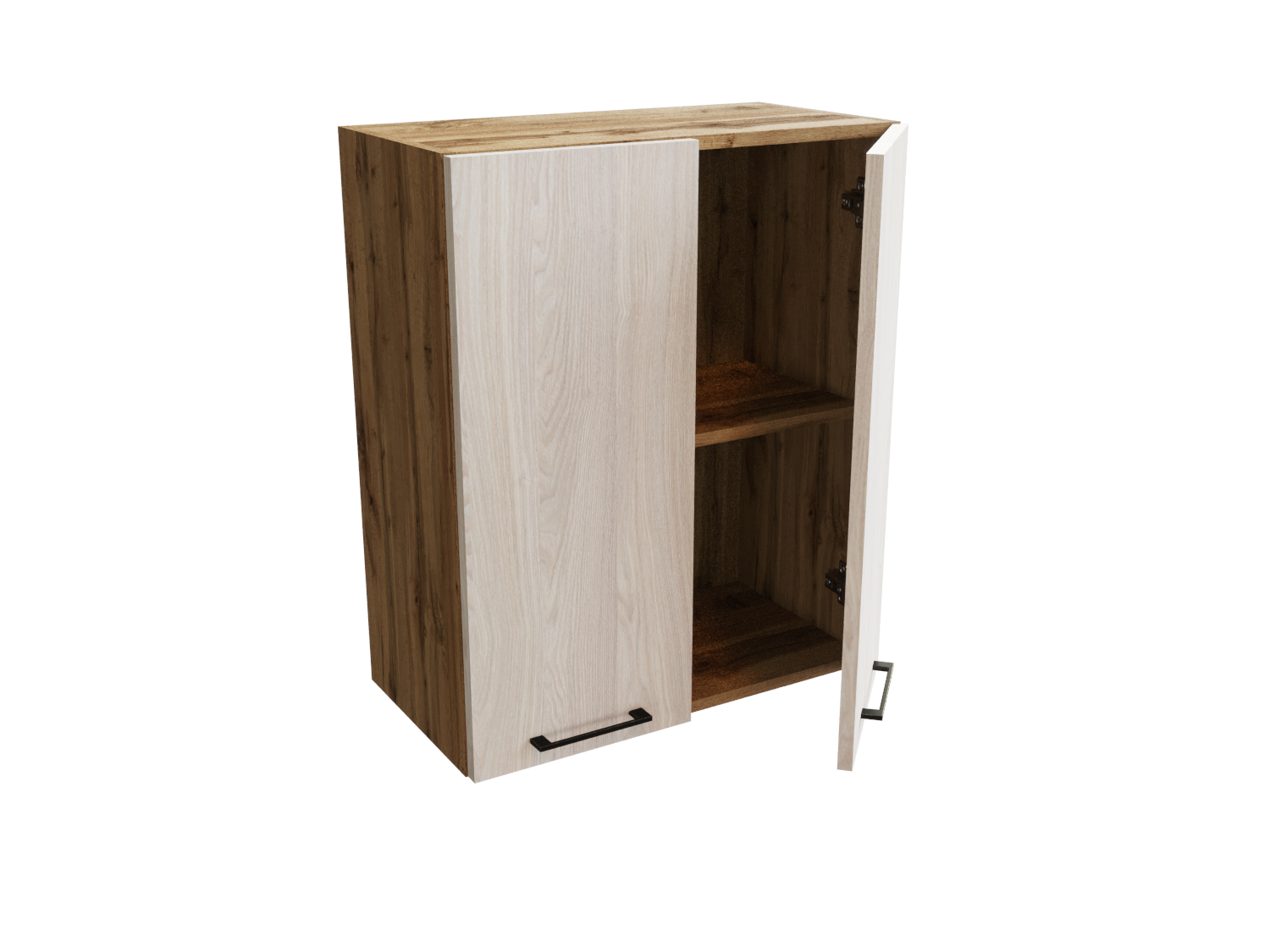 Изображение товара Навесной шкаф 60x71.60x31.80 см фасад белый дуб ЛДСП каркас дуб вотан ЛДСП Сурская Мебель