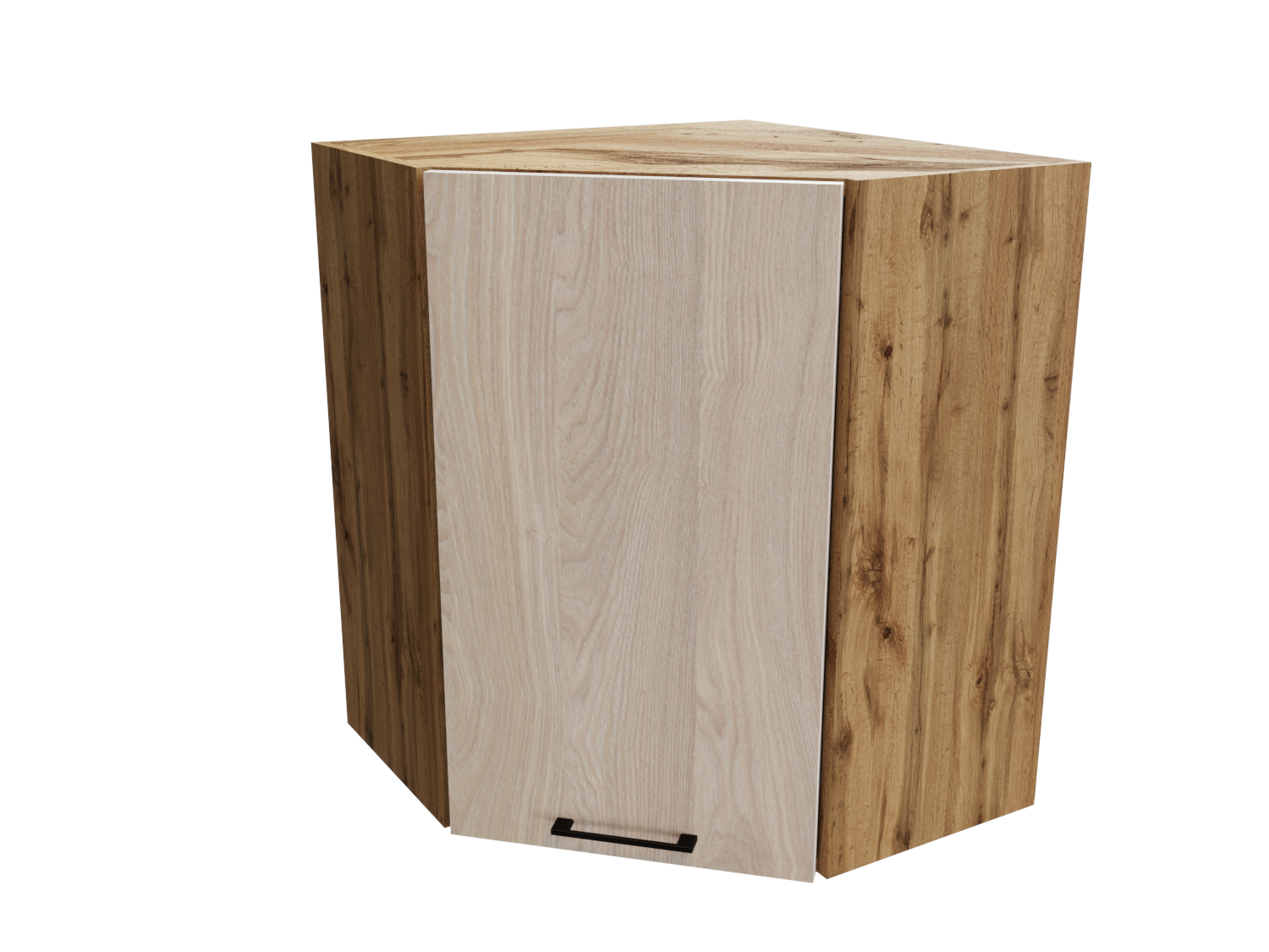 Изображение товара Навесной шкаф 59.20x71.60x59.20 см фасад белый дуб ЛДСП каркас дуб вотан ЛДСП Сурская Мебель