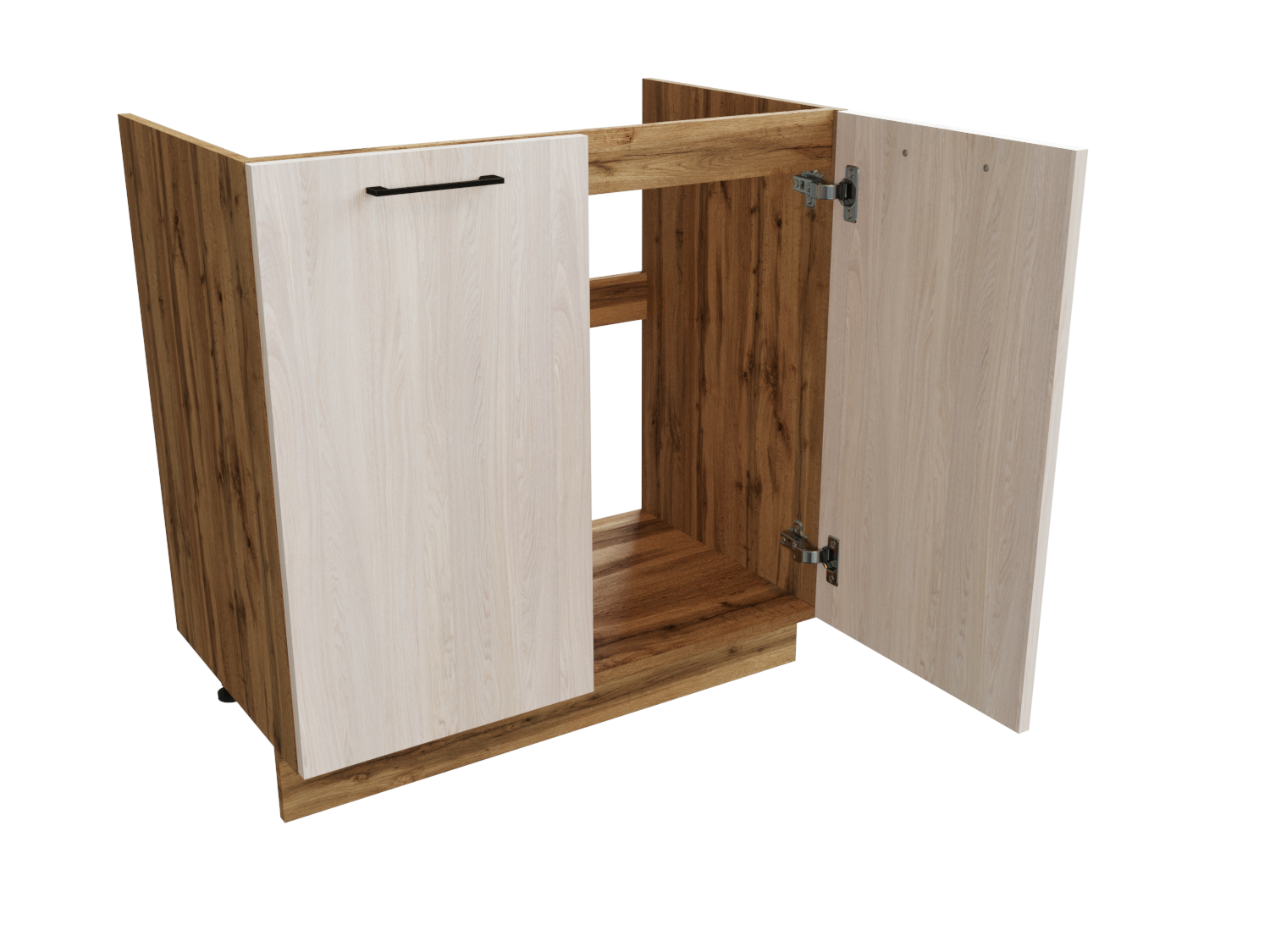 Изображение товара Напольный шкаф 80x81.60x47.40 см фасад белый дуб ЛДСП каркас дуб вотан ЛДСП Сурская Мебель