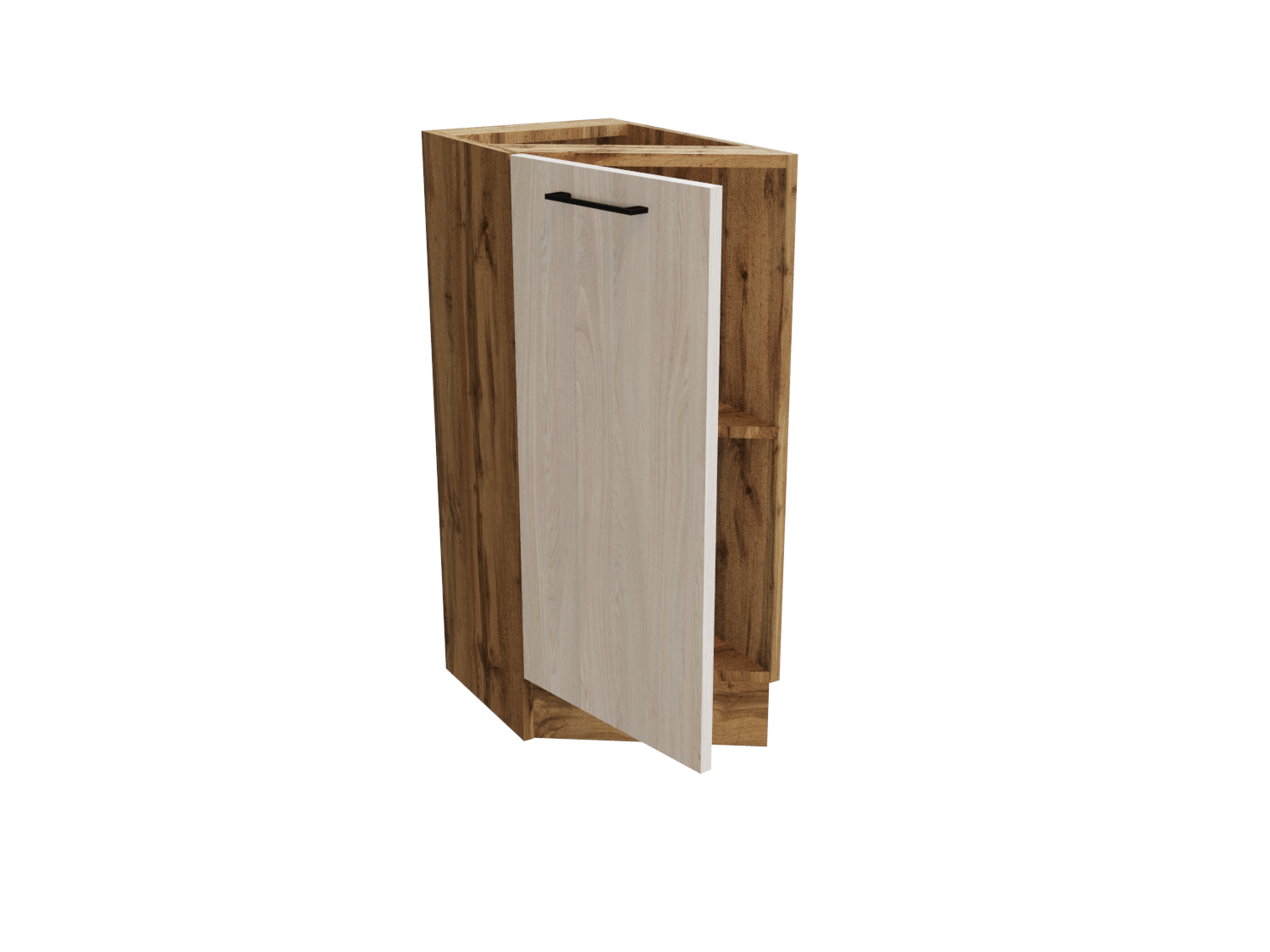 Изображение товара Напольный шкаф 30x81.60x56 см фасад белый дуб ЛДСП каркас дуб вотан ЛДСП Сурская Мебель