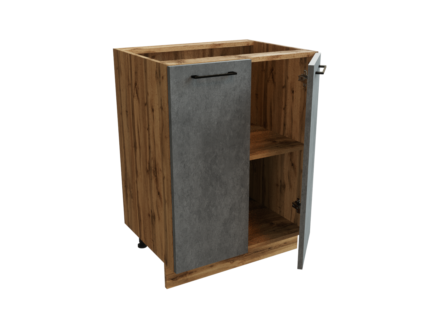 Изображение товара Напольный шкаф Хелмер нижний 60x81.60x47.80 см фасад серый дуб ЛДСП каркас дуб вотан ЛДСП Сурская Мебель