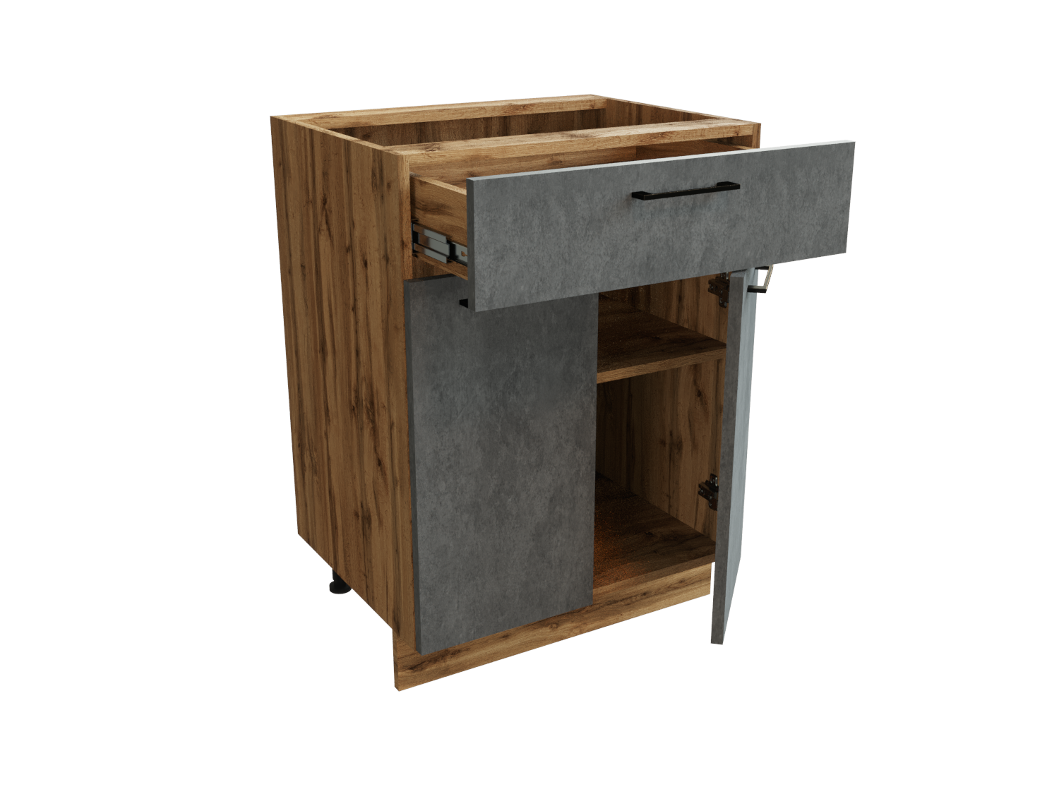 Изображение товара Напольный шкаф Хелмер 60x81.6x47.8 см серый дуб дуб вотан ЛДСП Сурская Мебель