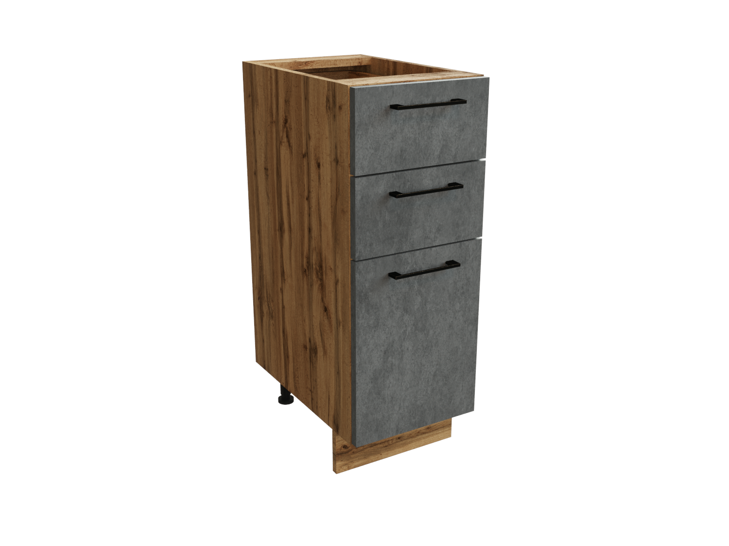 Изображение товара Напольный шкаф Хелмер с 3 ящиками серый дуб ЛДСП мебель для кухни и комнаты