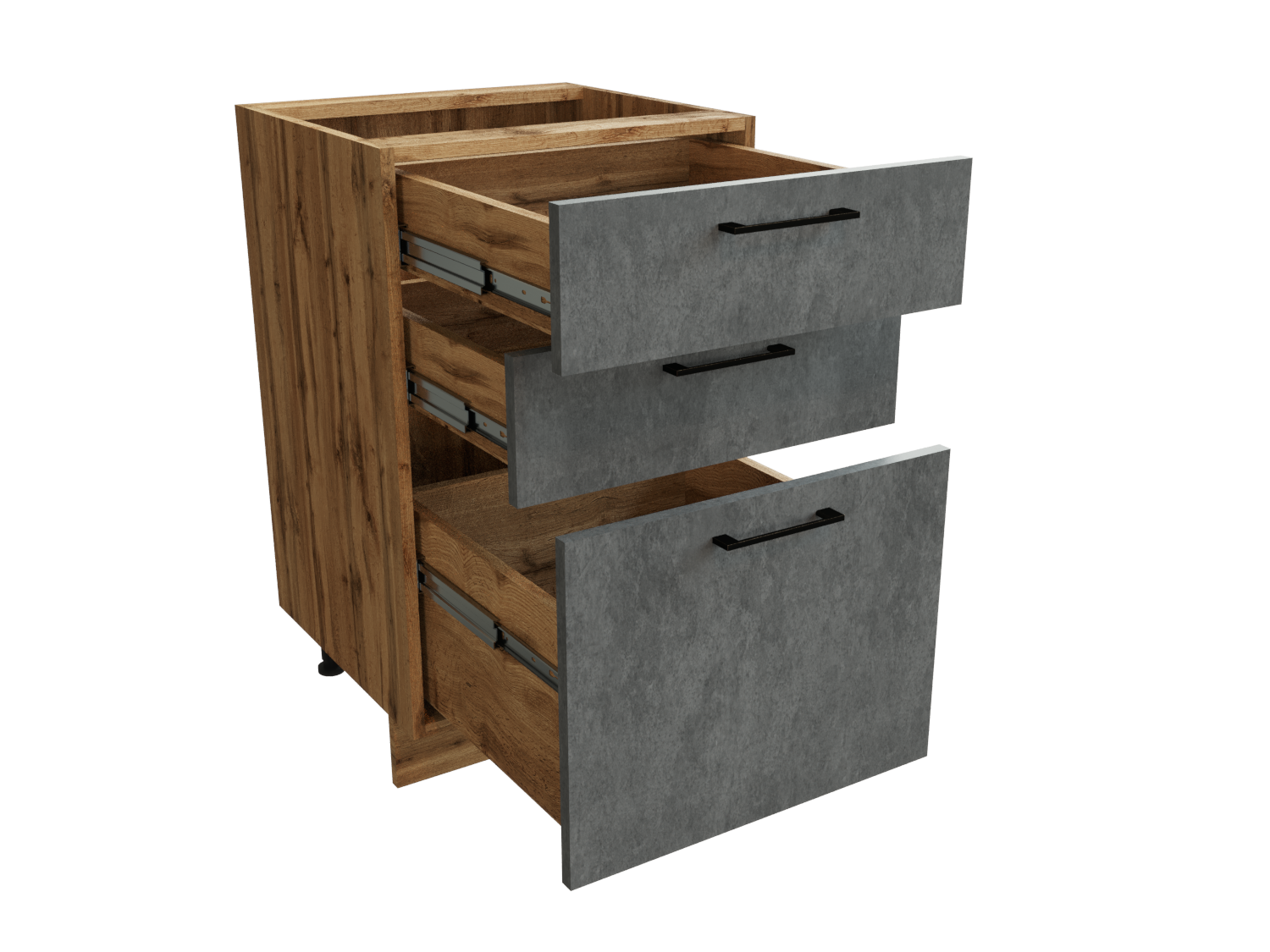 Изображение товара Напольный шкаф СУРСКАЯ МЕБЕЛЬ Хелмер 50x81.6x47.8 см с 3 ящиками