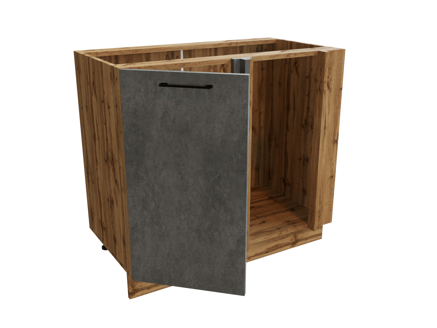 Изображение товара Напольный шкаф серый дуб 99x81.6x57.4 см с 2 дверьми и полкой