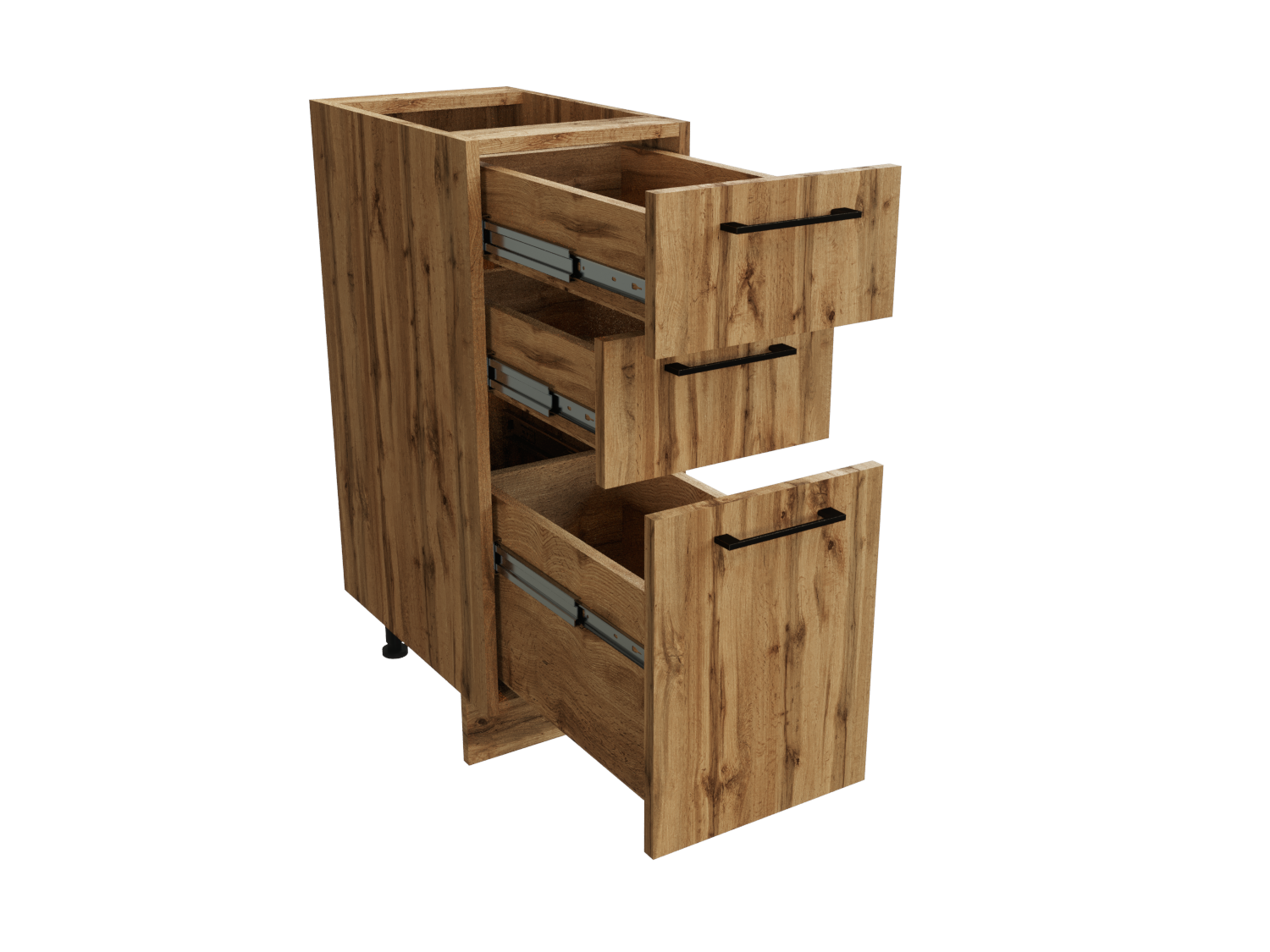 Изображение товара Напольный шкаф 30x81.60x47.80 см с 3 ящиками дуб вотан СУРСКАЯ МЕБЕЛЬ