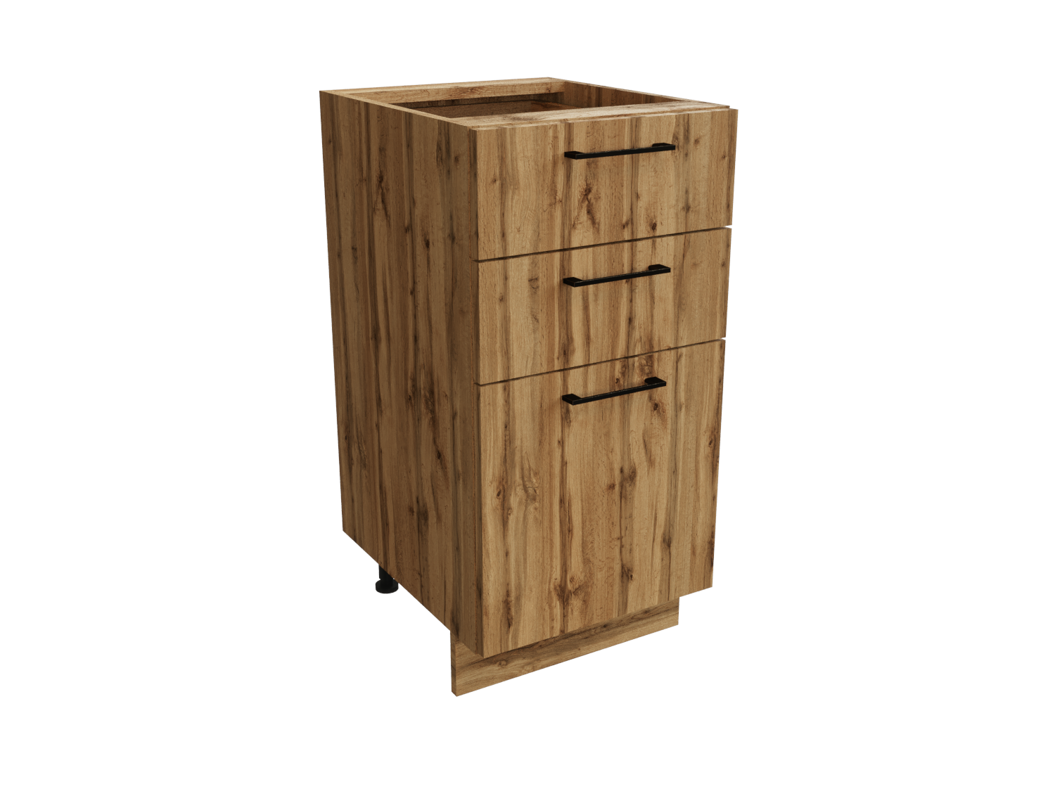 Изображение товара Напольный шкаф 40x81.60x47.80 см с 3 ящиками фасад дуб вотан ЛДСП каркас дуб вотан ЛДСП Сурская Мебель