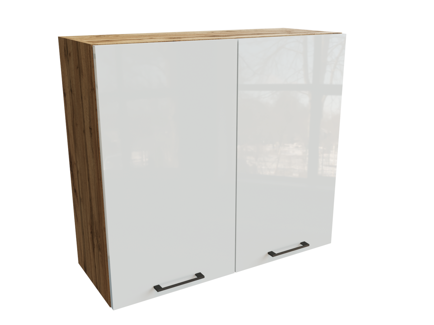 Изображение товара Навесной шкаф 80x71.6x31.8 см Белый МДФ Дуб Вотан ЛДСП фасад