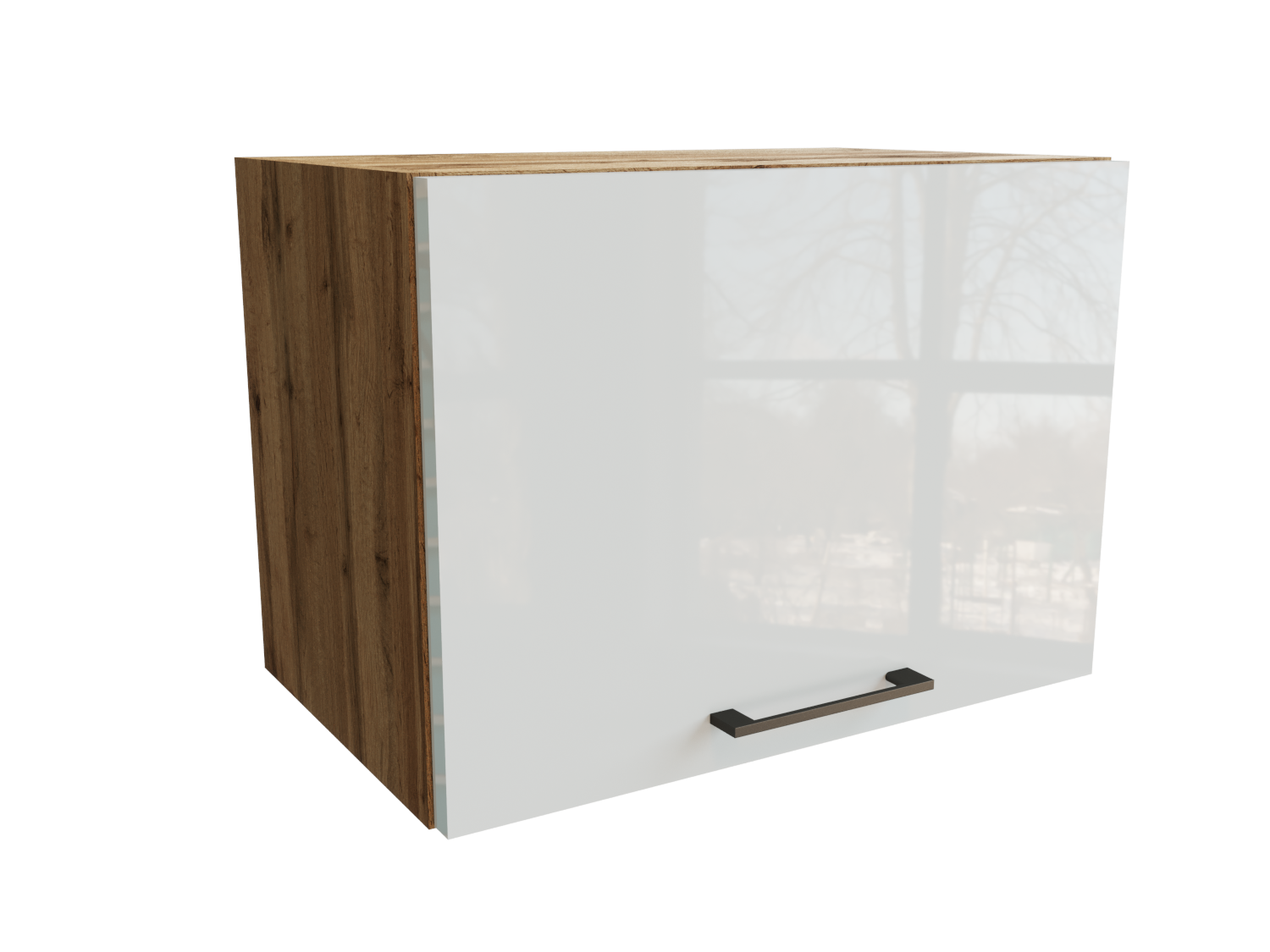 Изображение товара Навесной шкаф 50x35.80x31.80 см фасад белый МДФ каркас дуб вотан ЛДСП Сурская Мебель