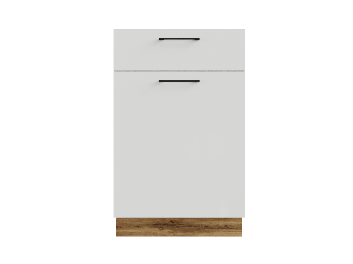 Изображение товара Напольный шкаф 50x81.6 см с 1 ящиком белый МДФ каркас дуб вотан